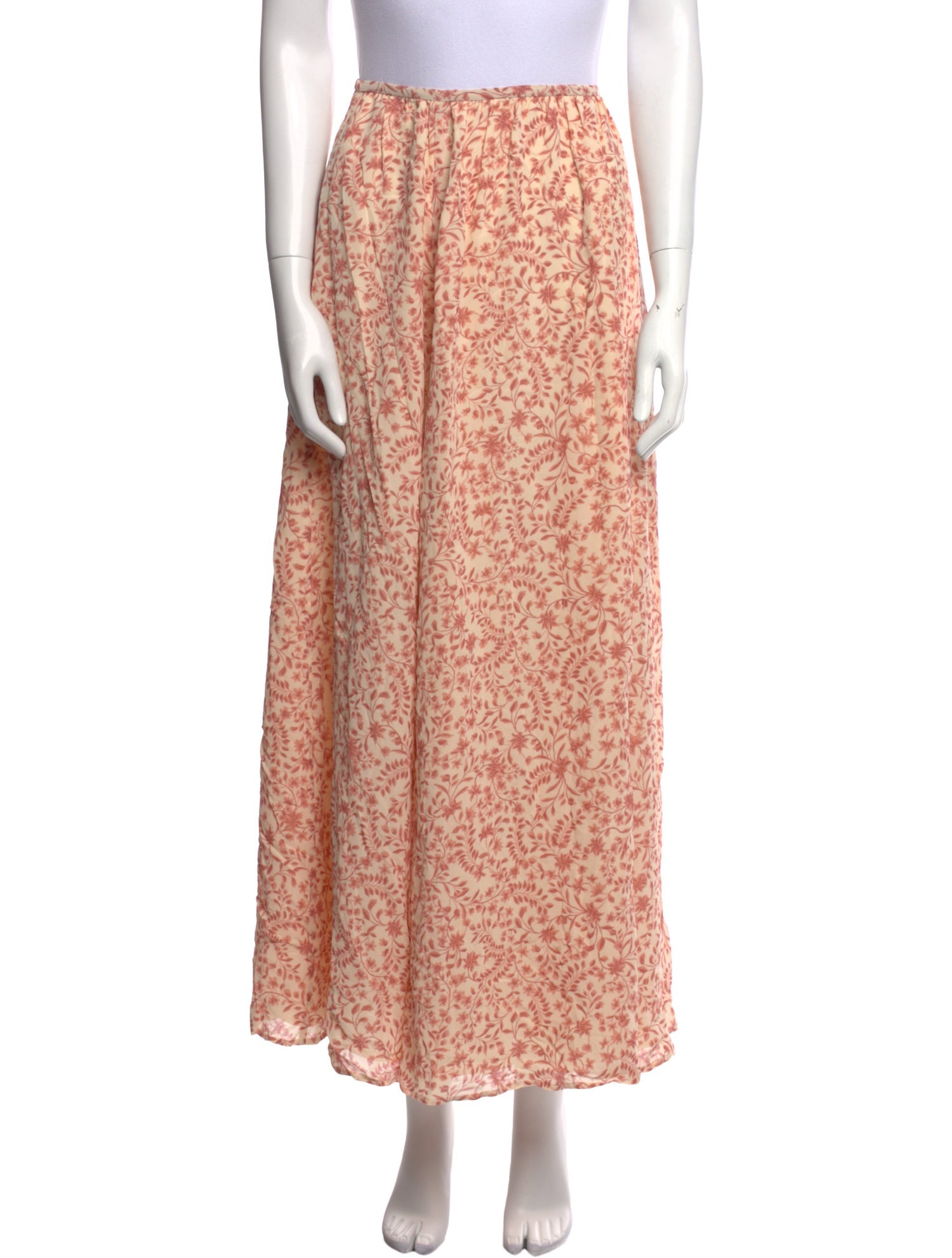 Reformation Floral Print Midi Length Skirt