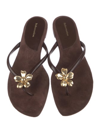 Reformation Suede Slides