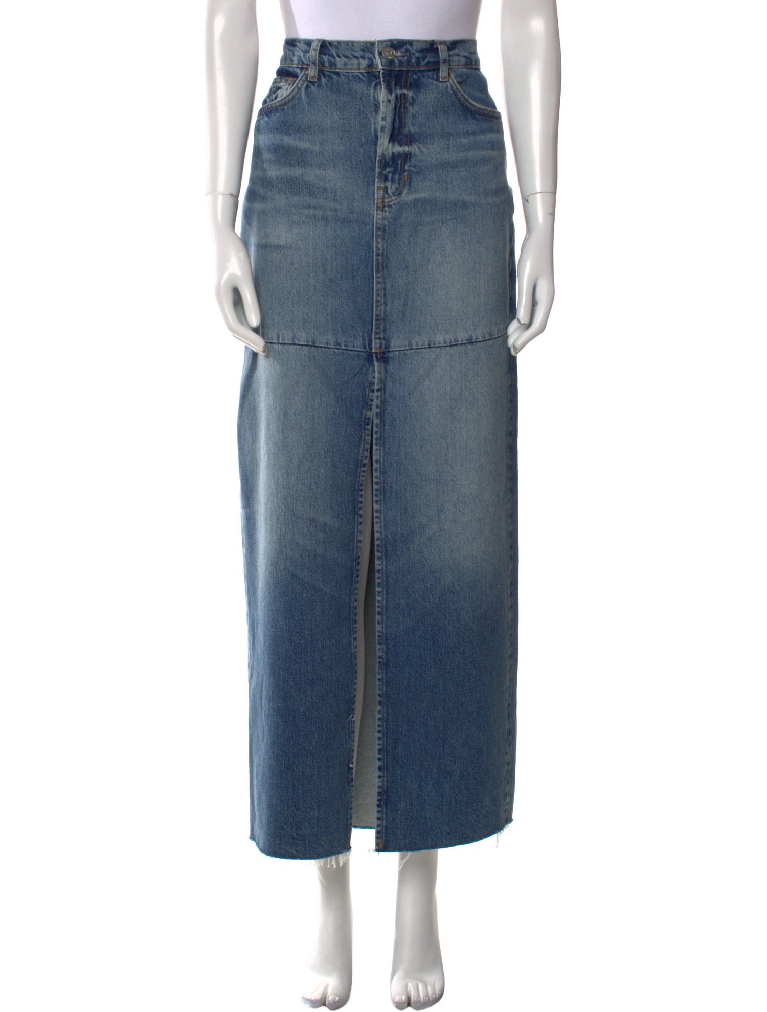 Reformation Distressed Accents Long Skirt