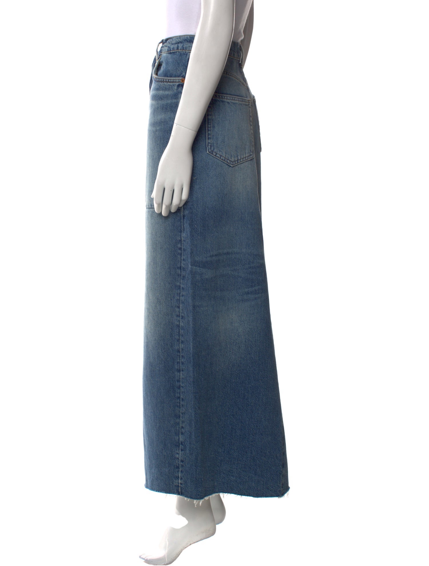 Reformation Distressed Accents Long Skirt