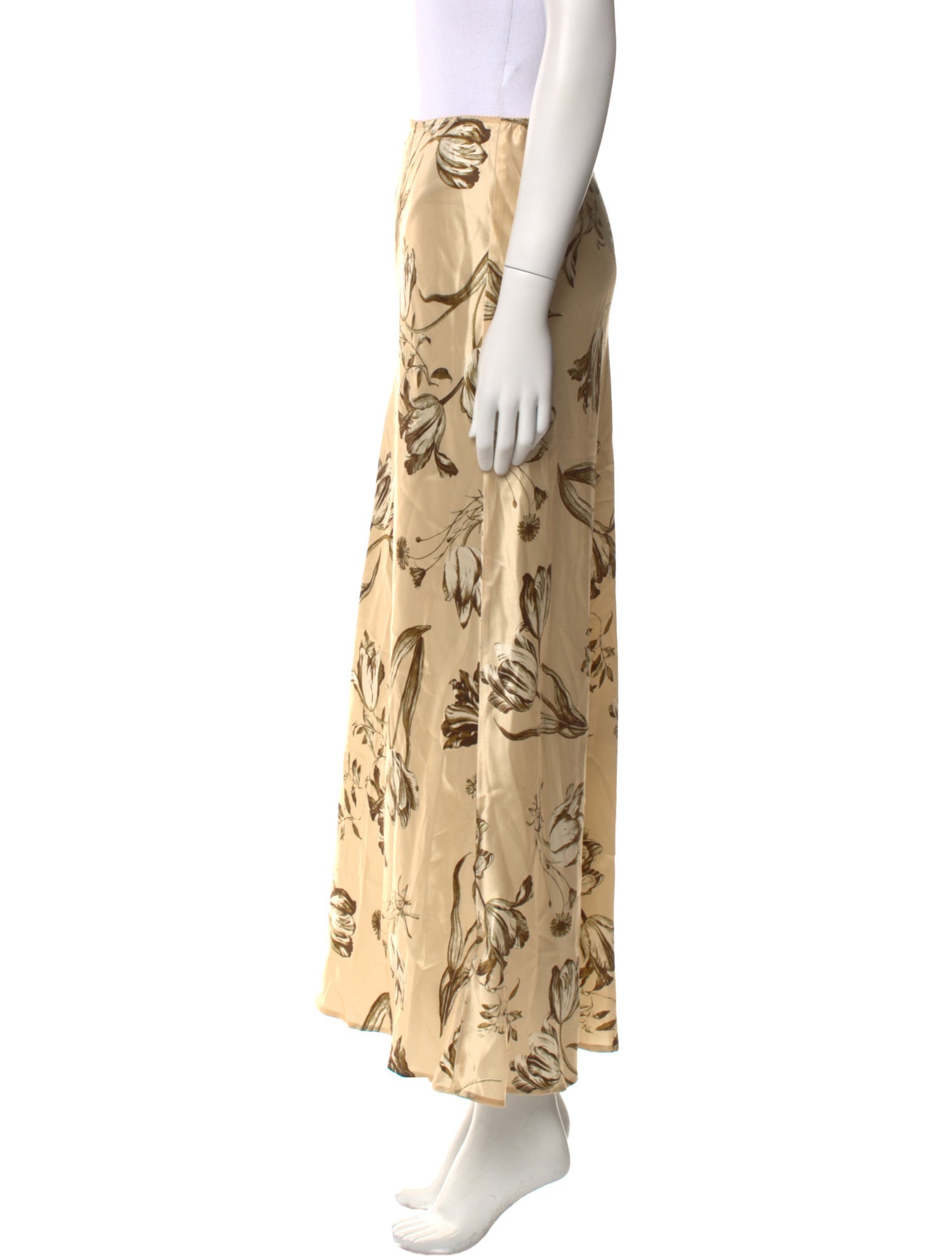 Reformation Silk Midi Length Skirt