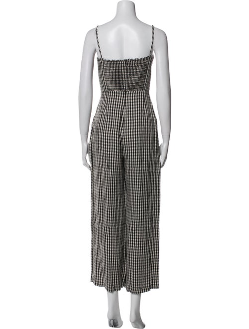 Reformation Linen Plaid Print Jumpsuit