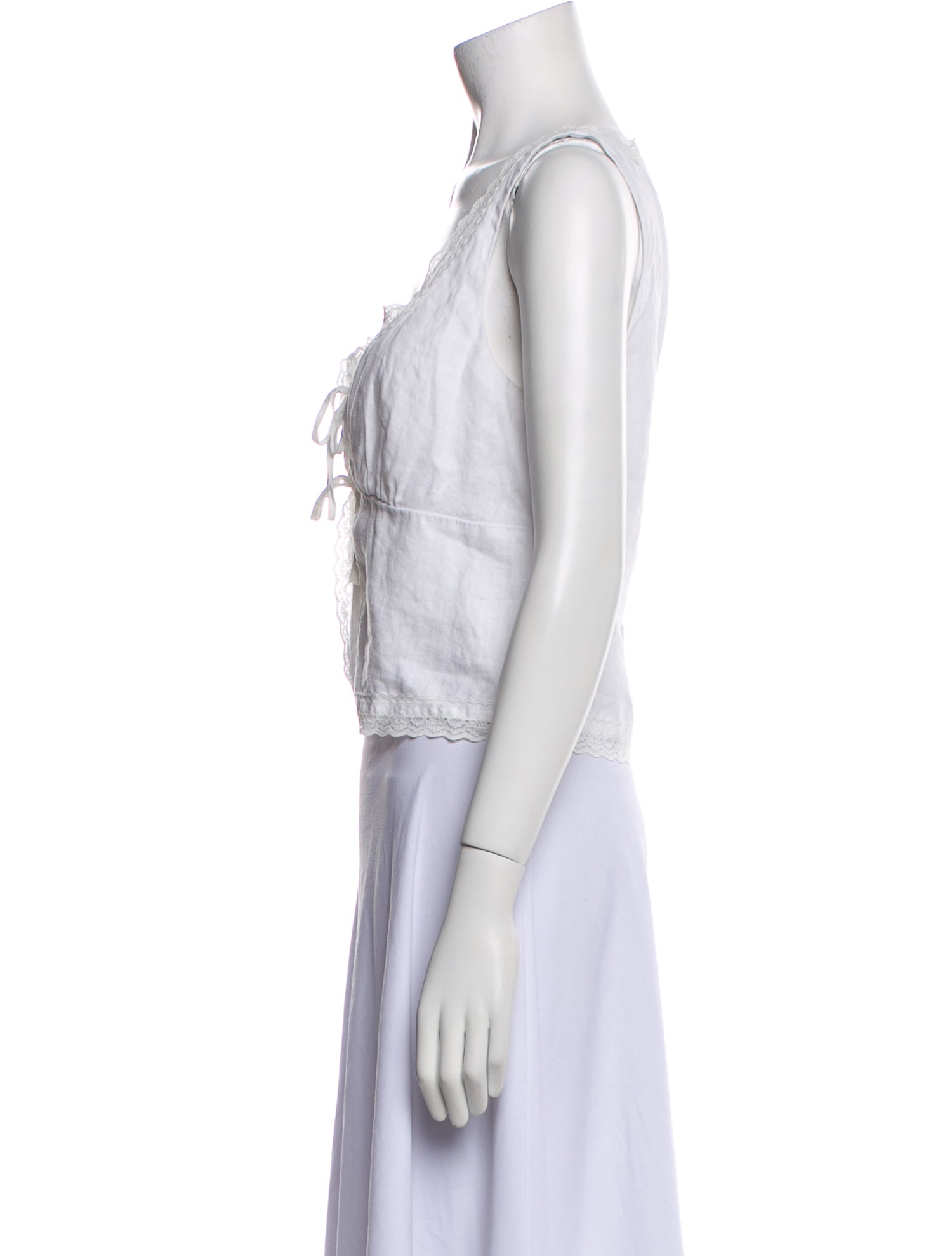 Reformation Linen V-Neck Crop Top