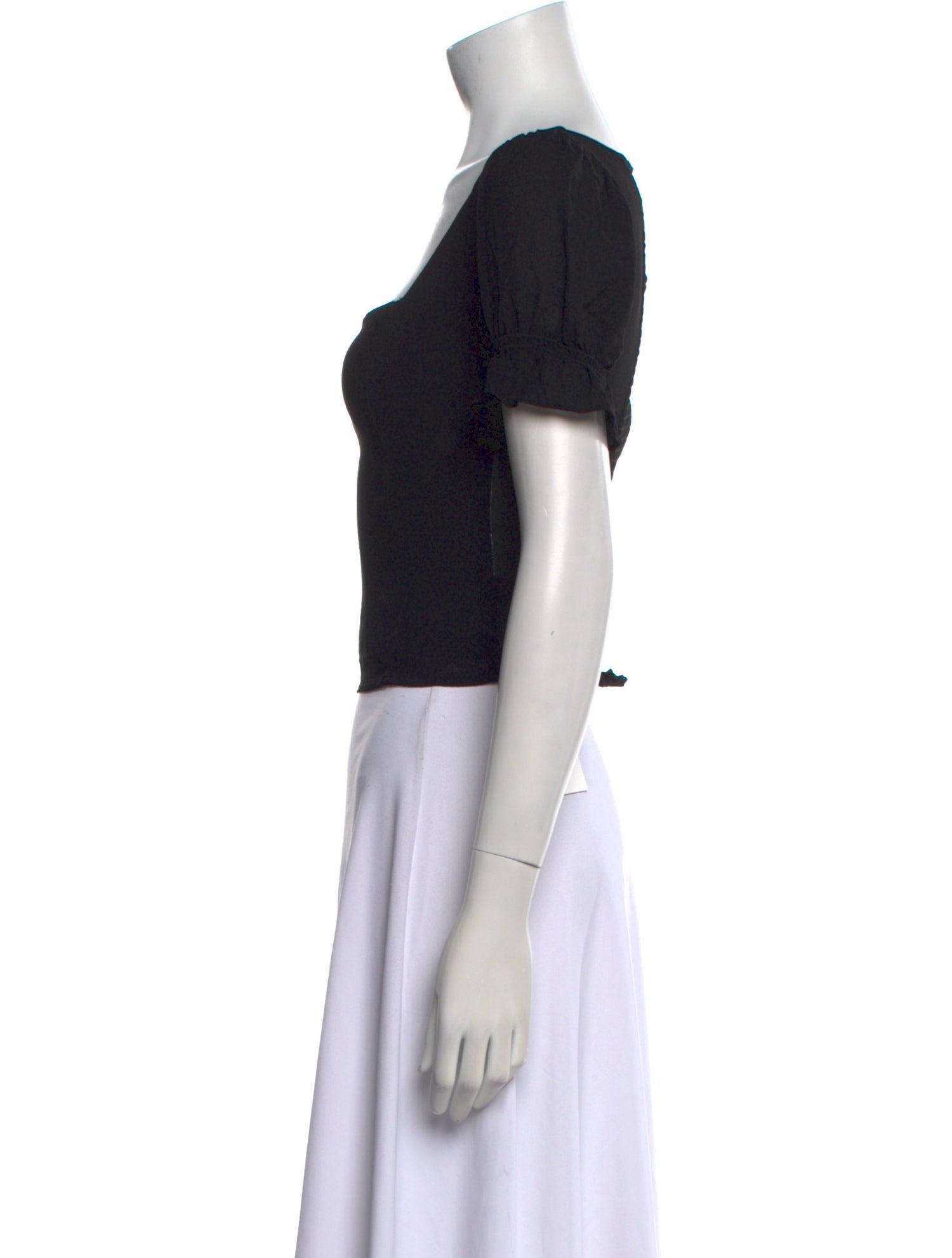 Reformation Square Neckline Short Sleeve Crop Top