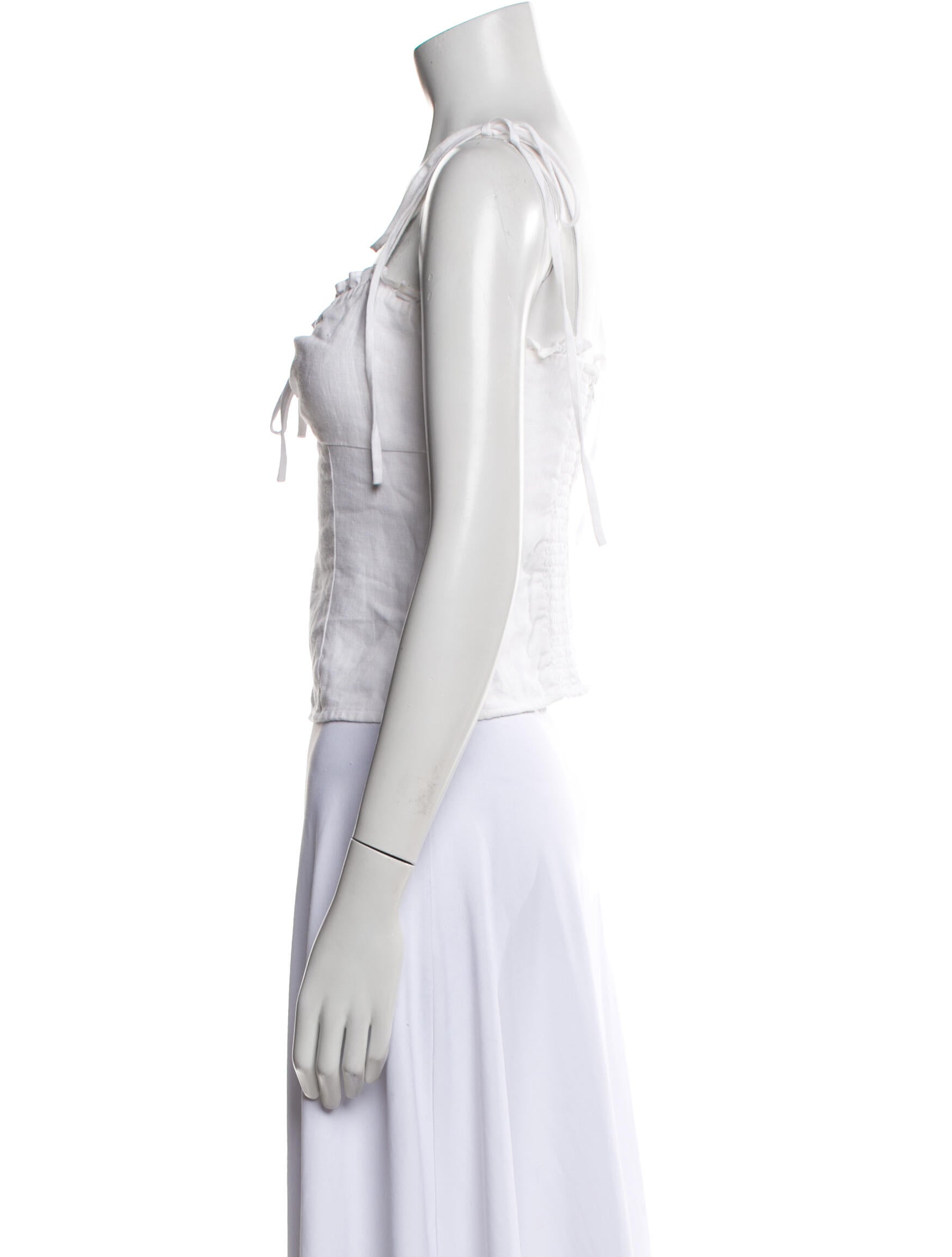 Reformation Linen Square Neckline Top