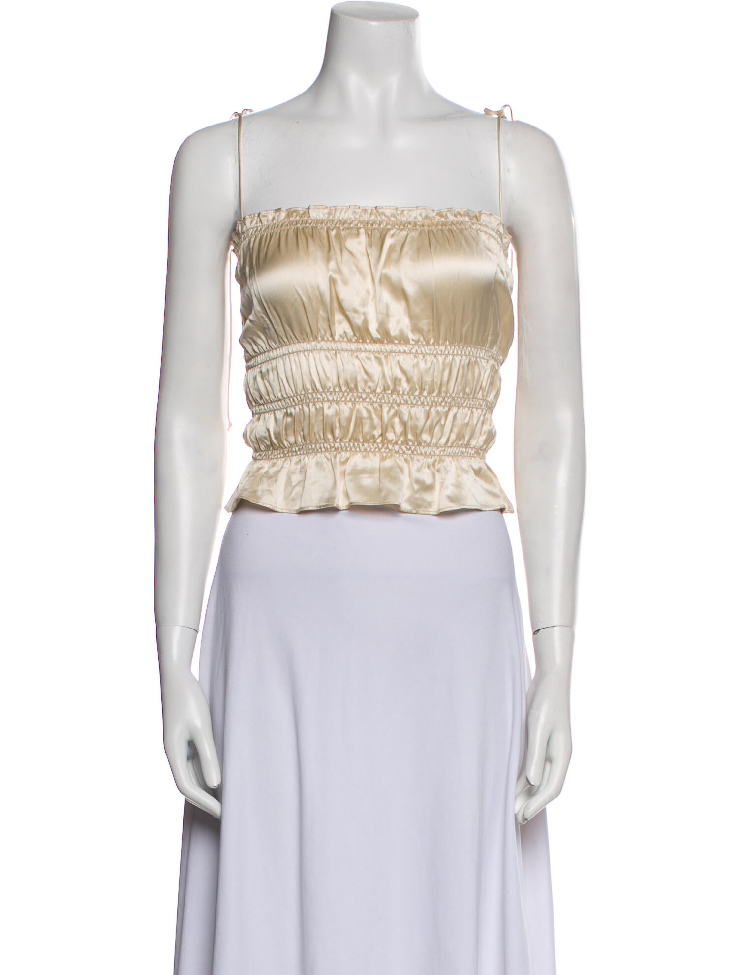 Reformation Silk Square Neckline Crop Top