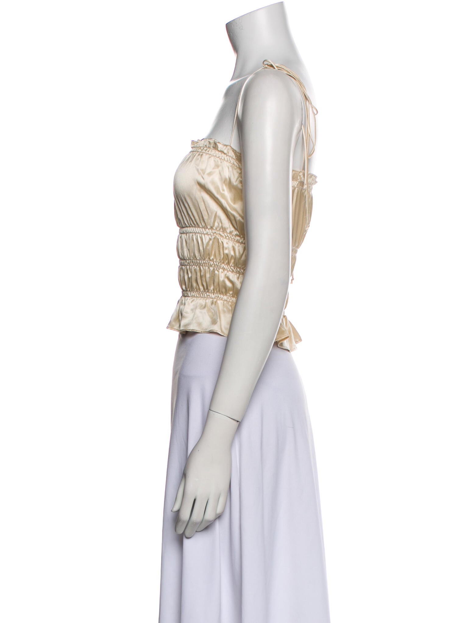 Reformation Silk Square Neckline Crop Top