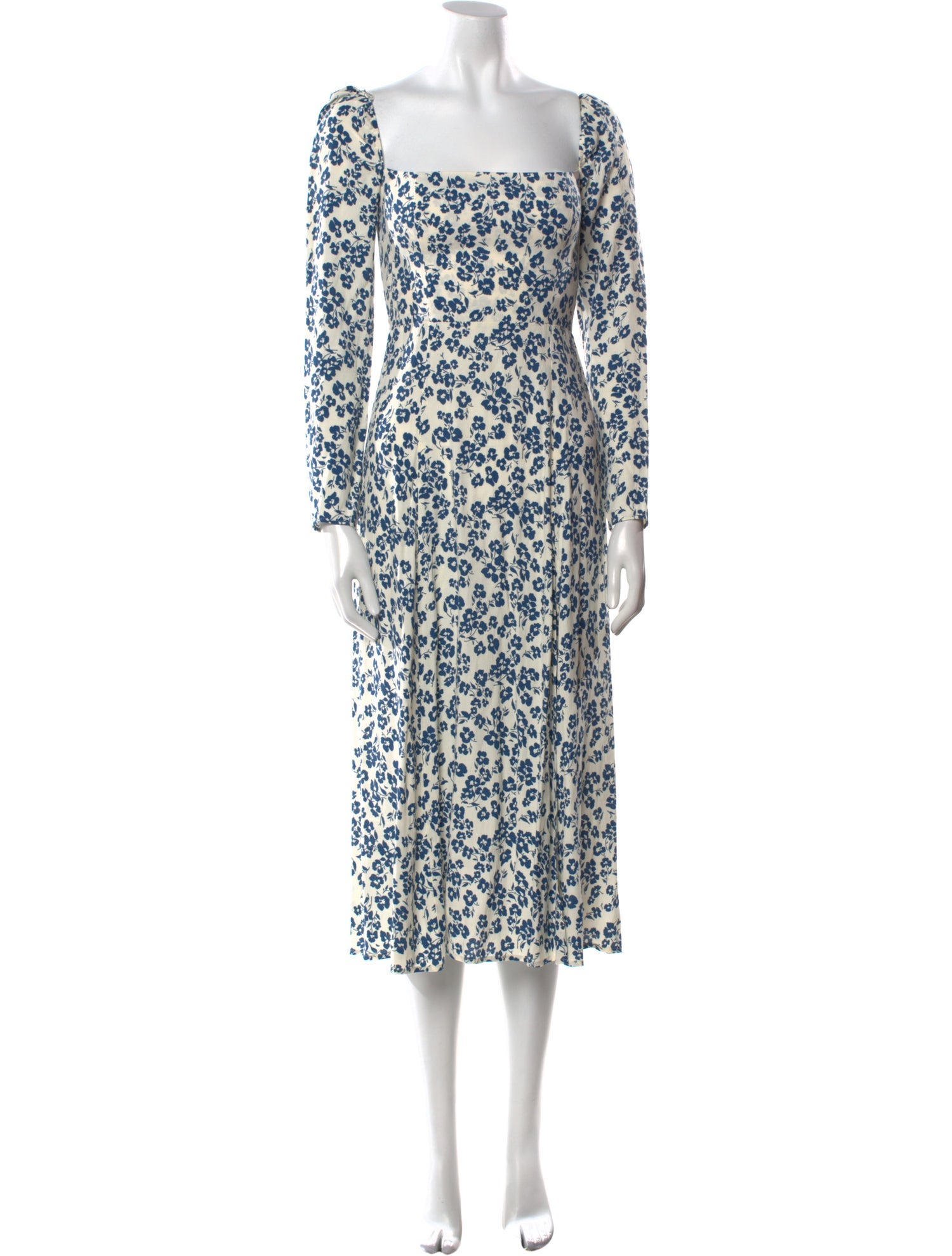 Reformation Floral Print Midi Length Dress