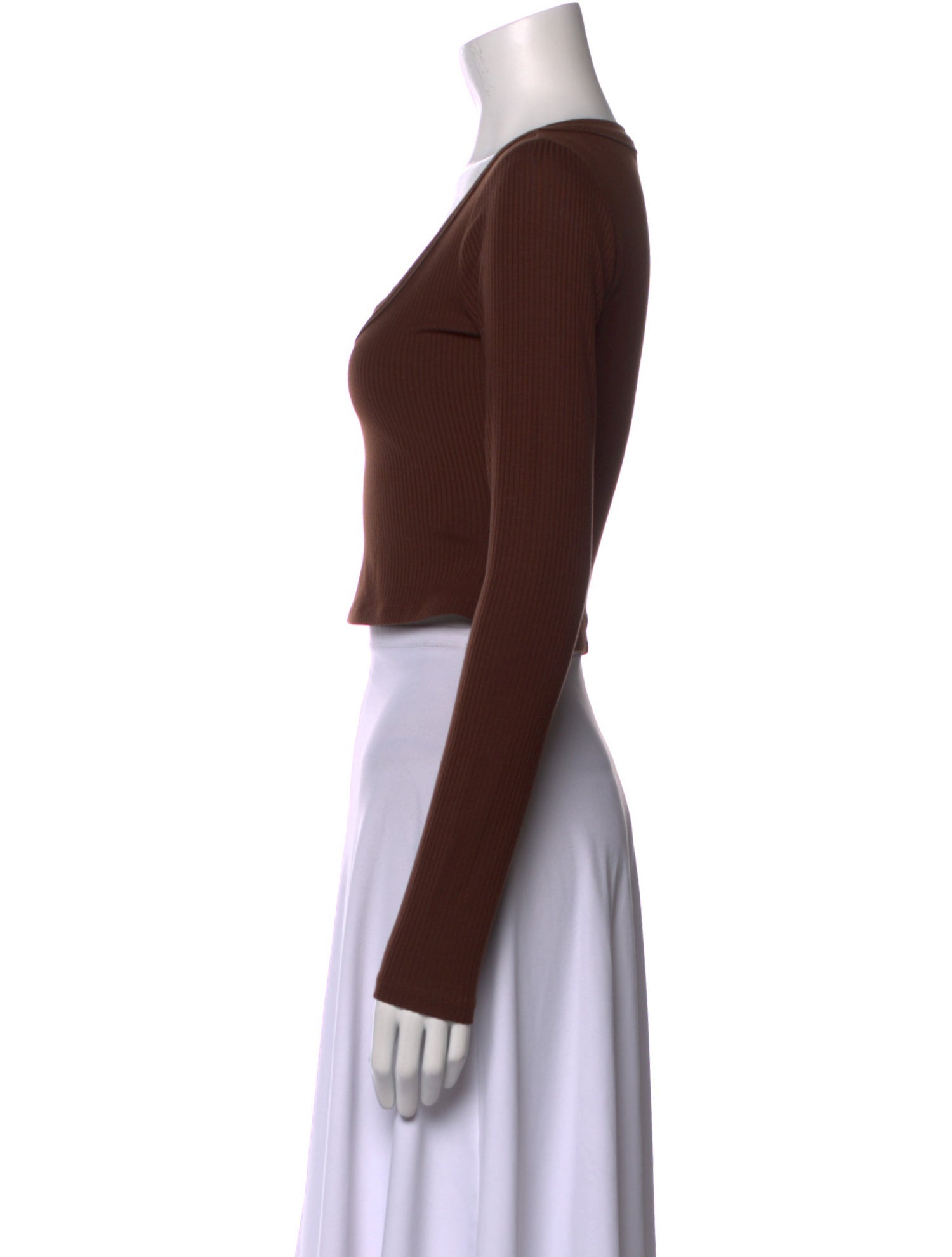 Reformation Scoop Neck Long Sleeve Crop Top