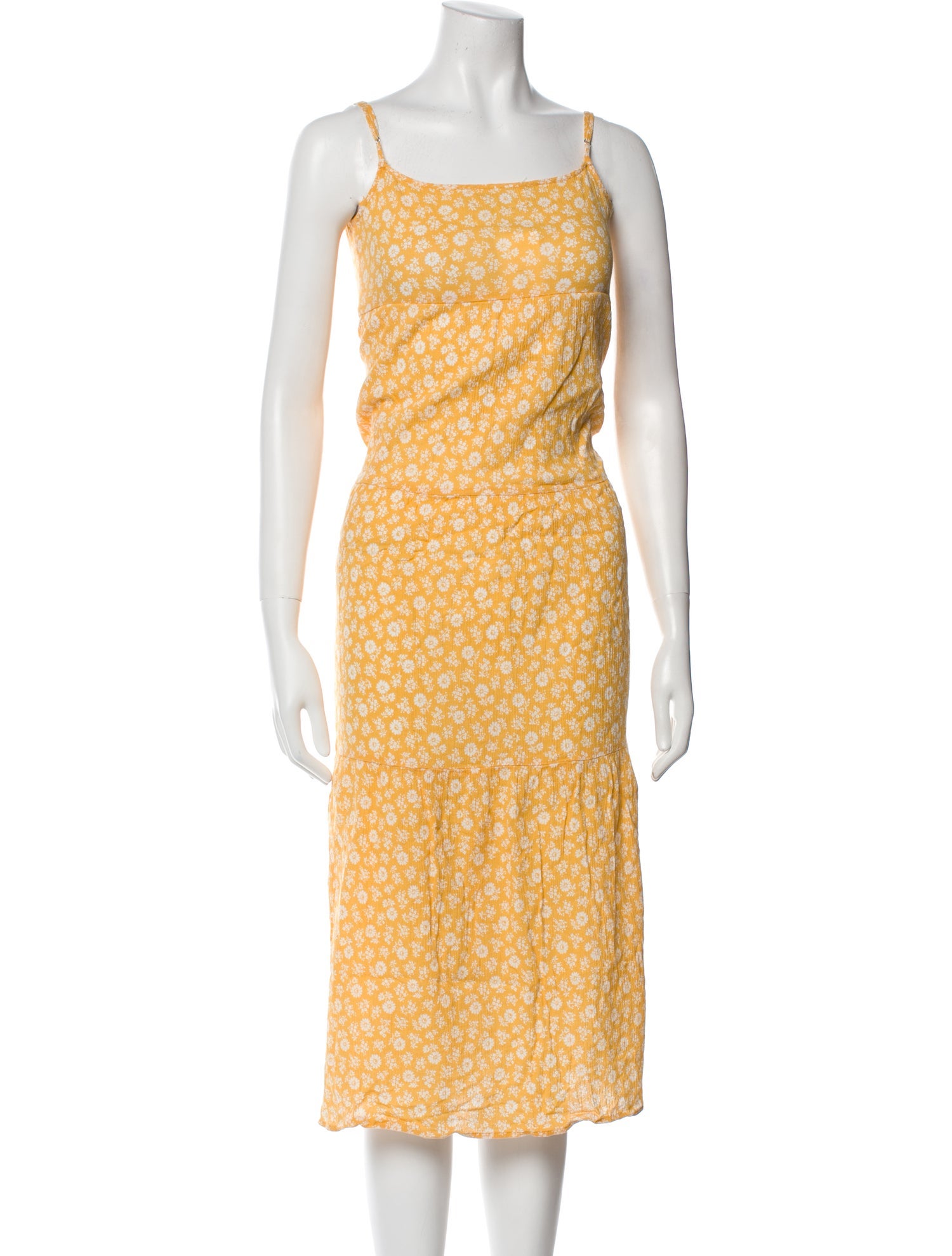 Reformation Floral Print Midi Length Dress