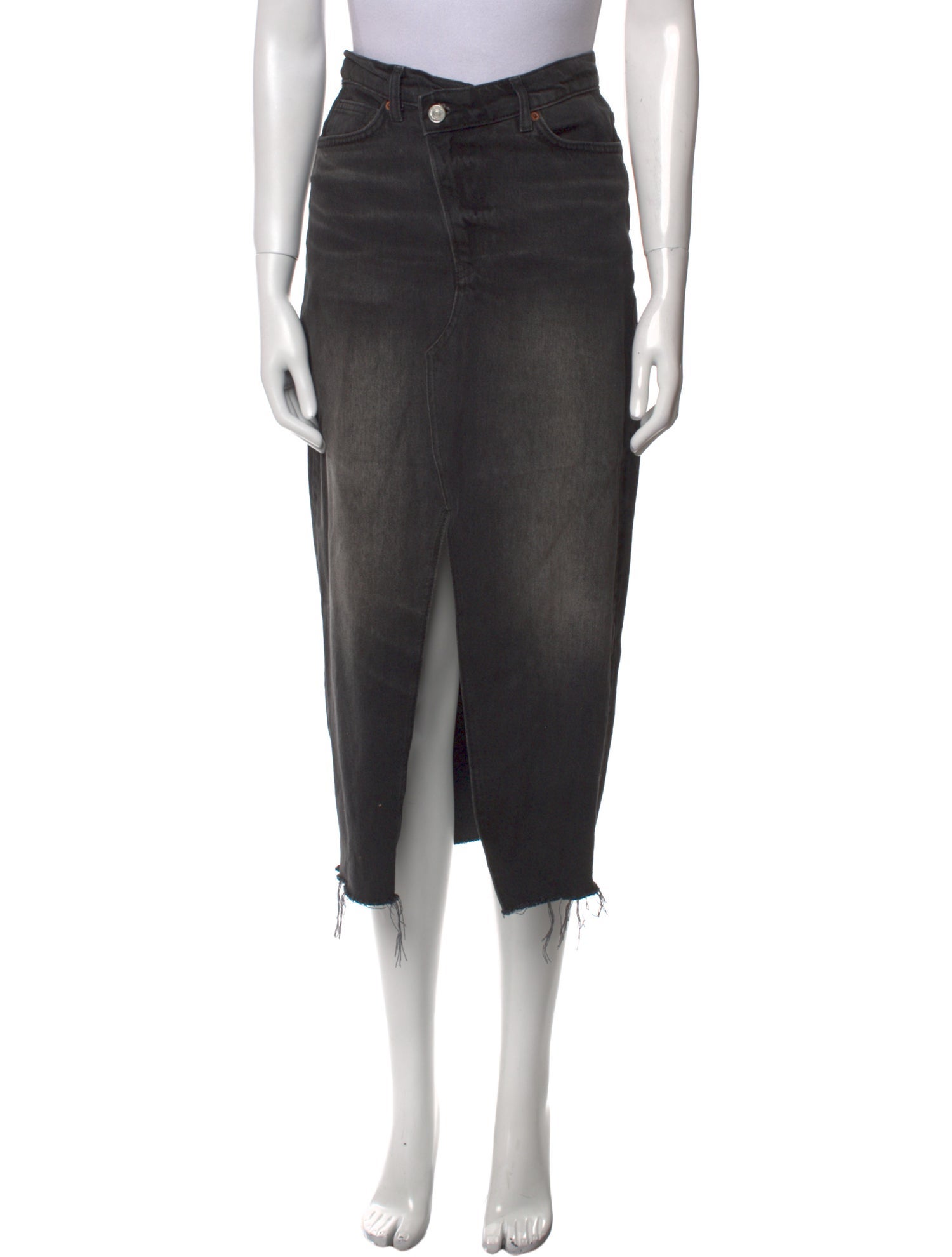 Reformation Distressed Accents Midi Length Skirt