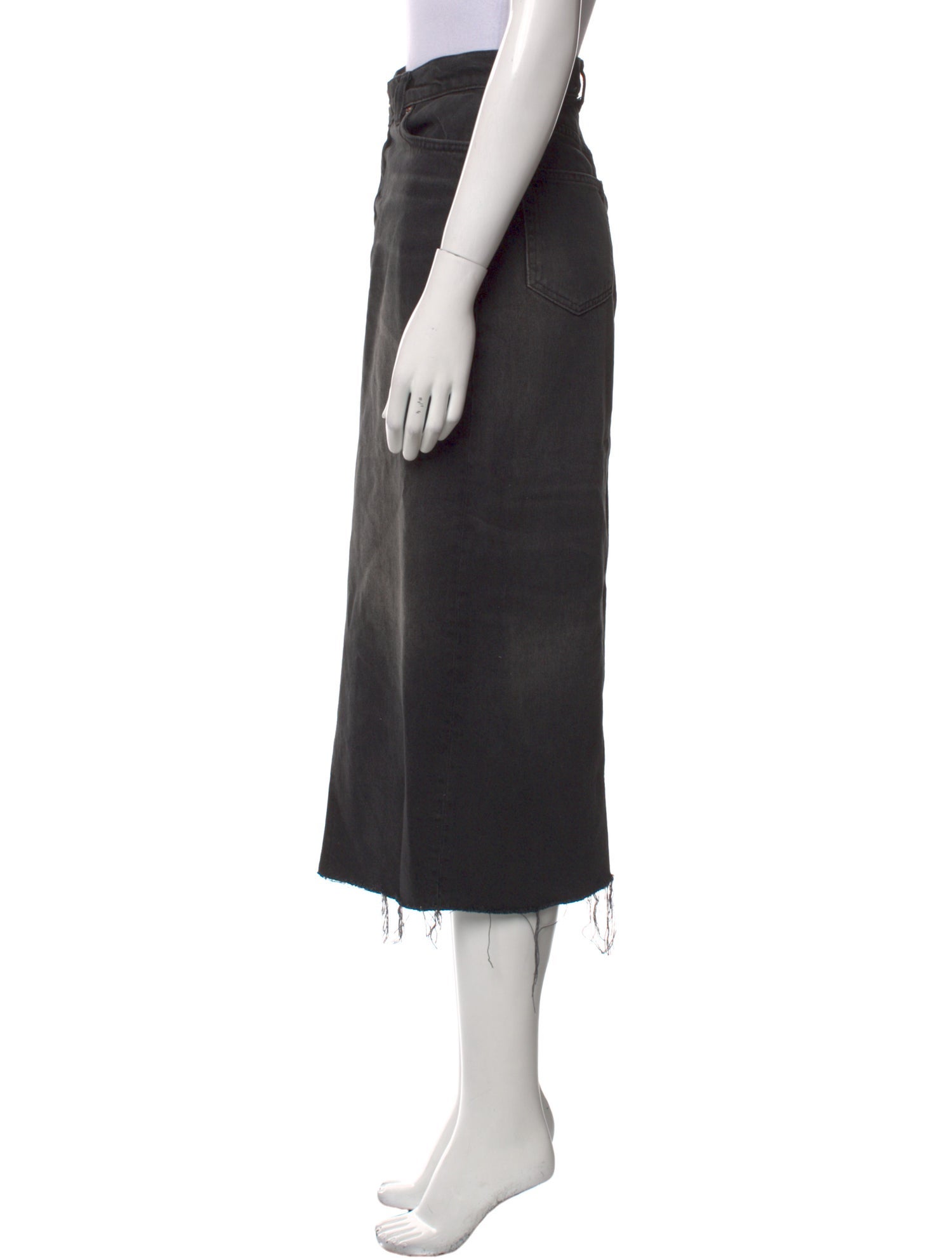 Reformation Distressed Accents Midi Length Skirt