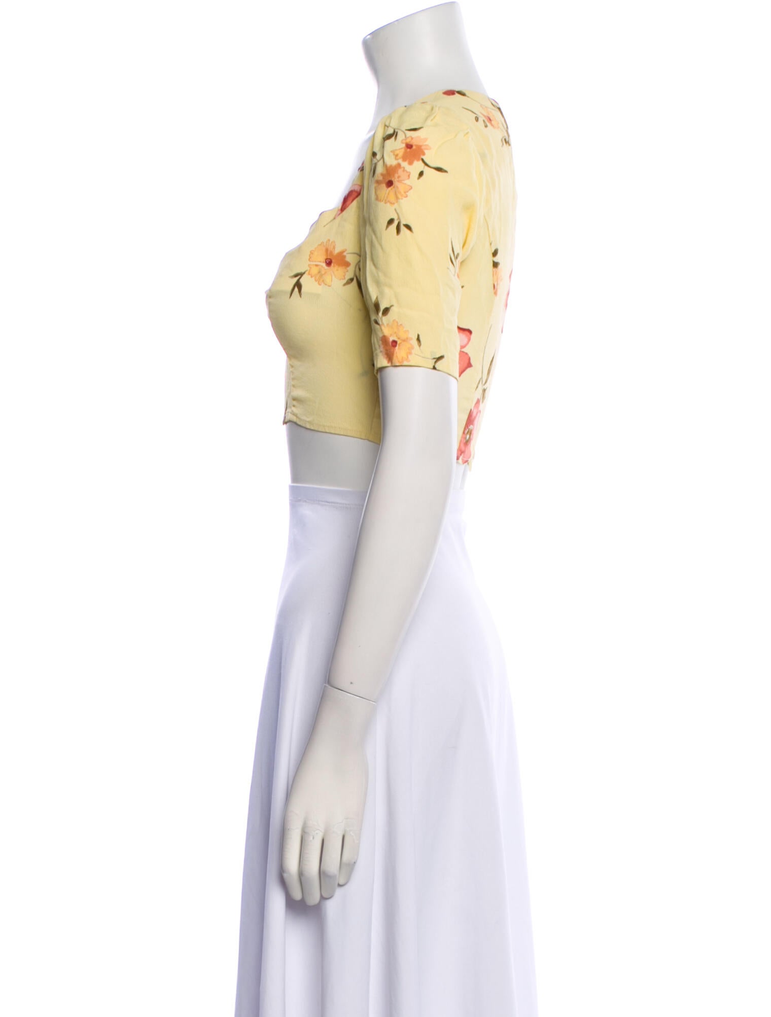 Reformation Nylon Floral Print Crop Top