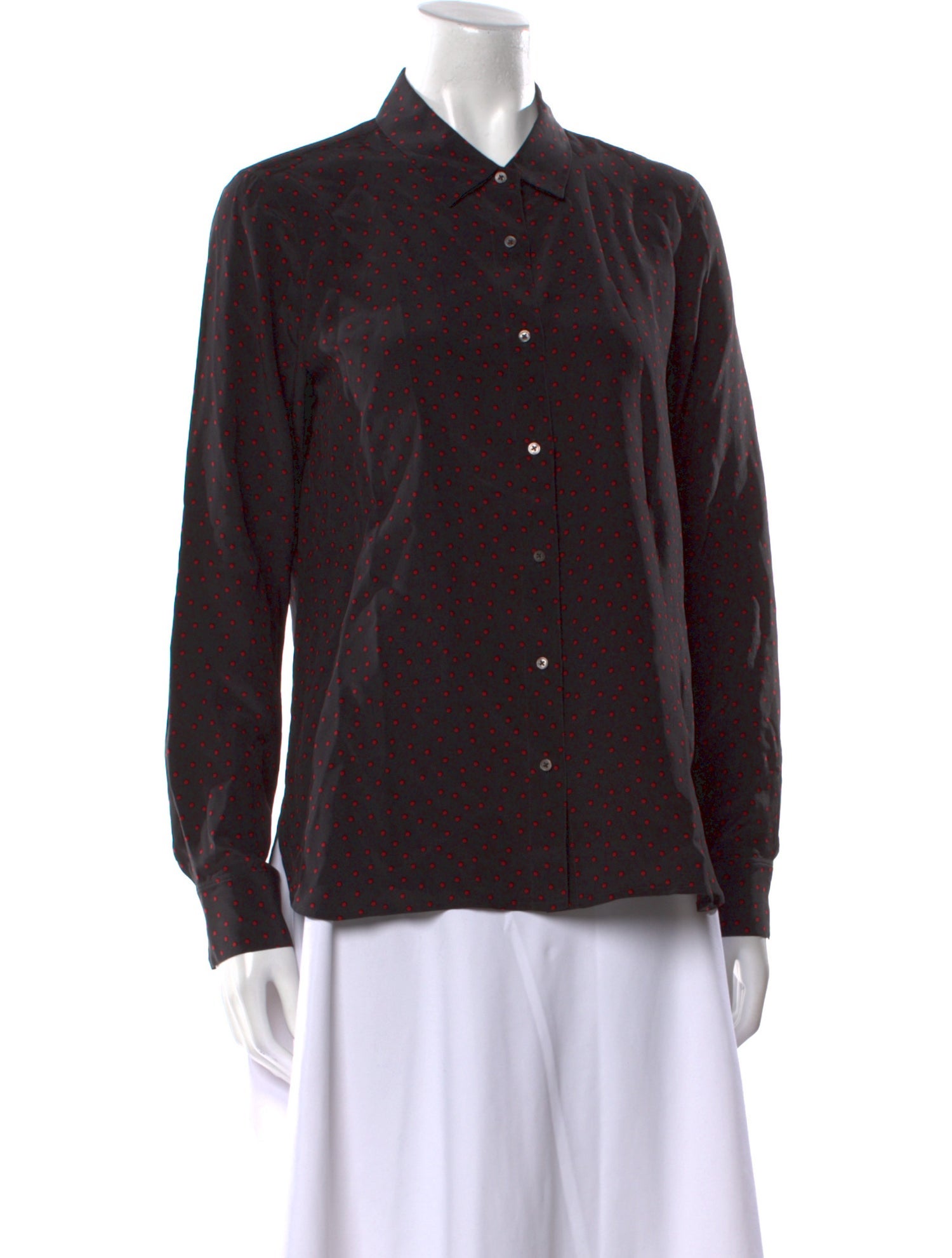 Reformation Silk Long Sleeve Button-Up Top
