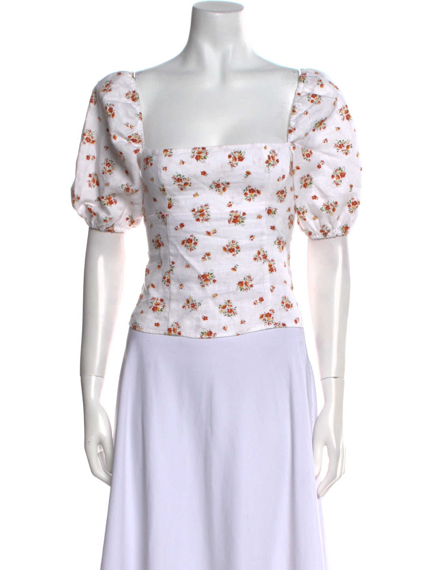 Reformation Linen Floral Print Crop Top