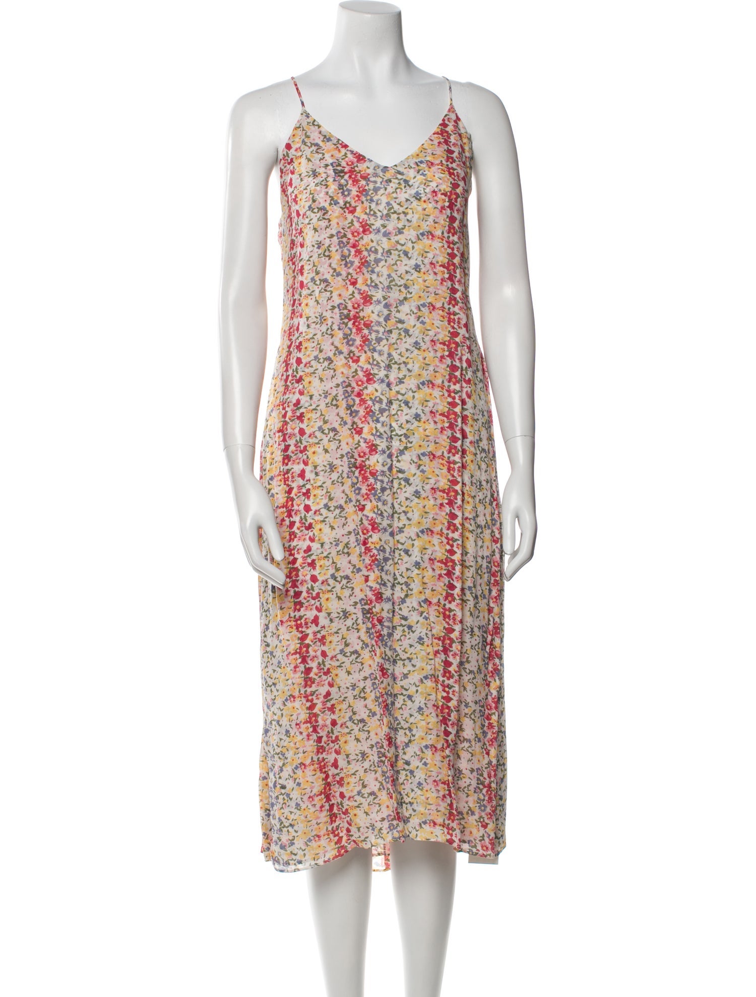 Reformation Floral Print Midi Length Dress