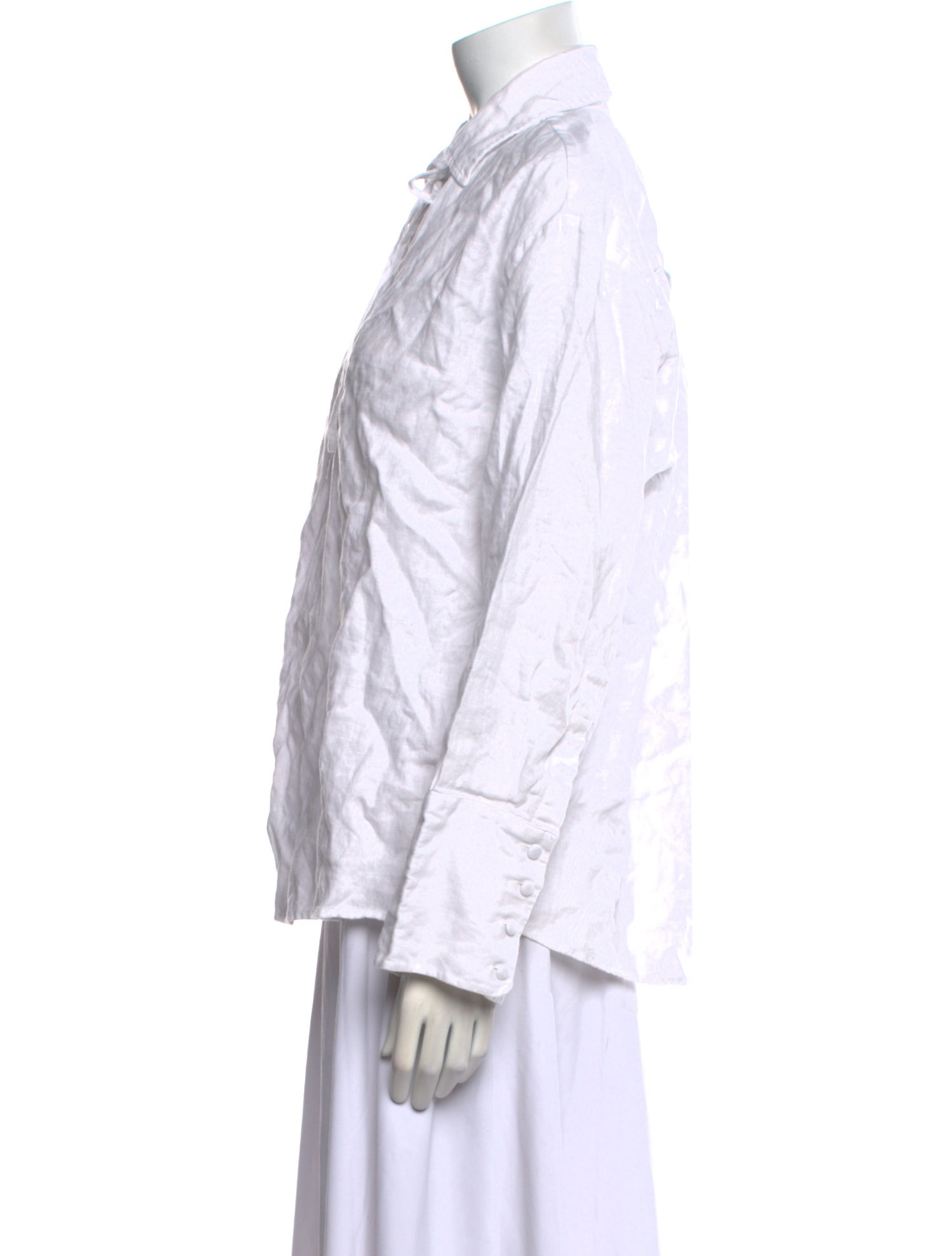 Reformation Linen Long Sleeve Button-Up Top