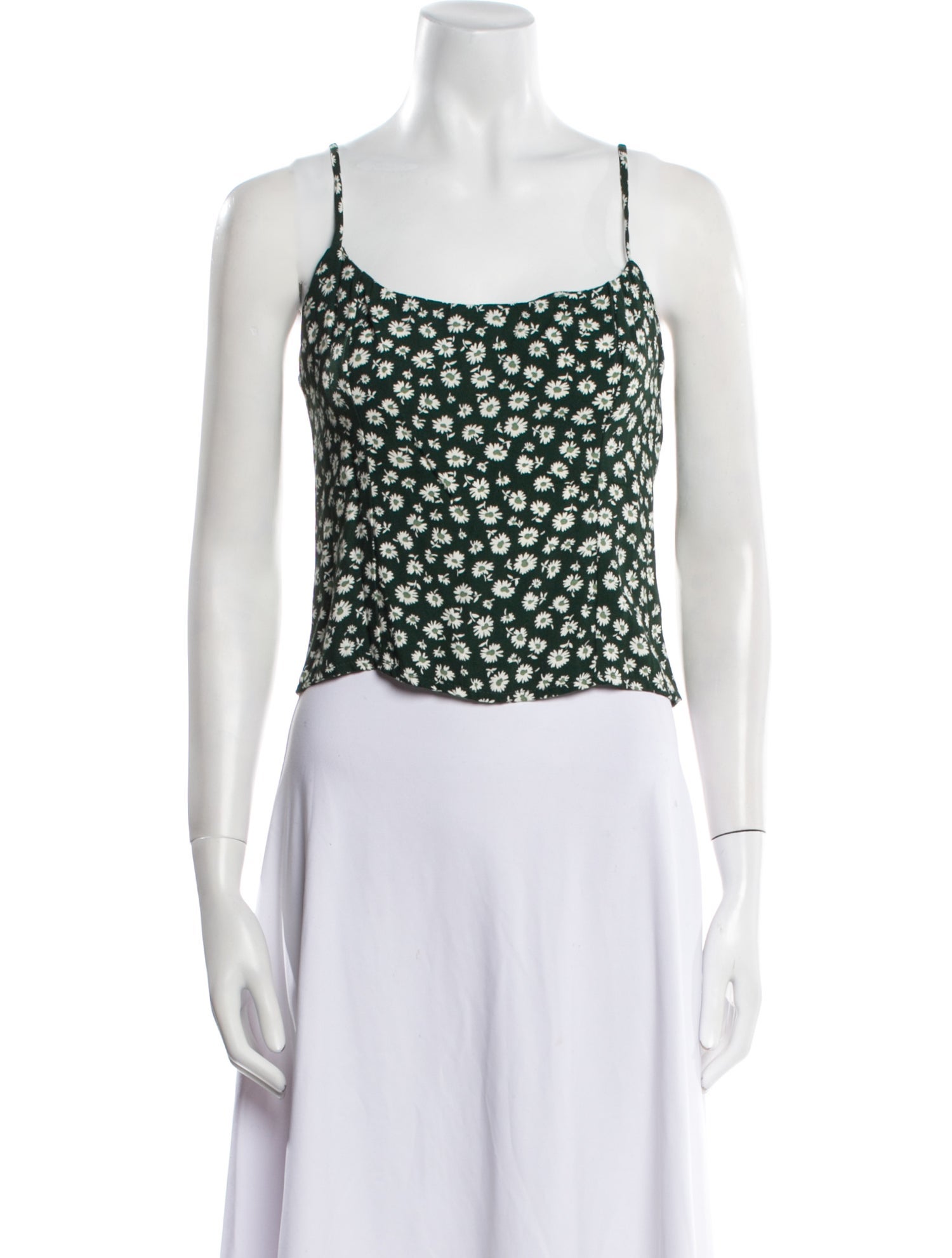 Reformation Floral Print Square Neckline Crop Top