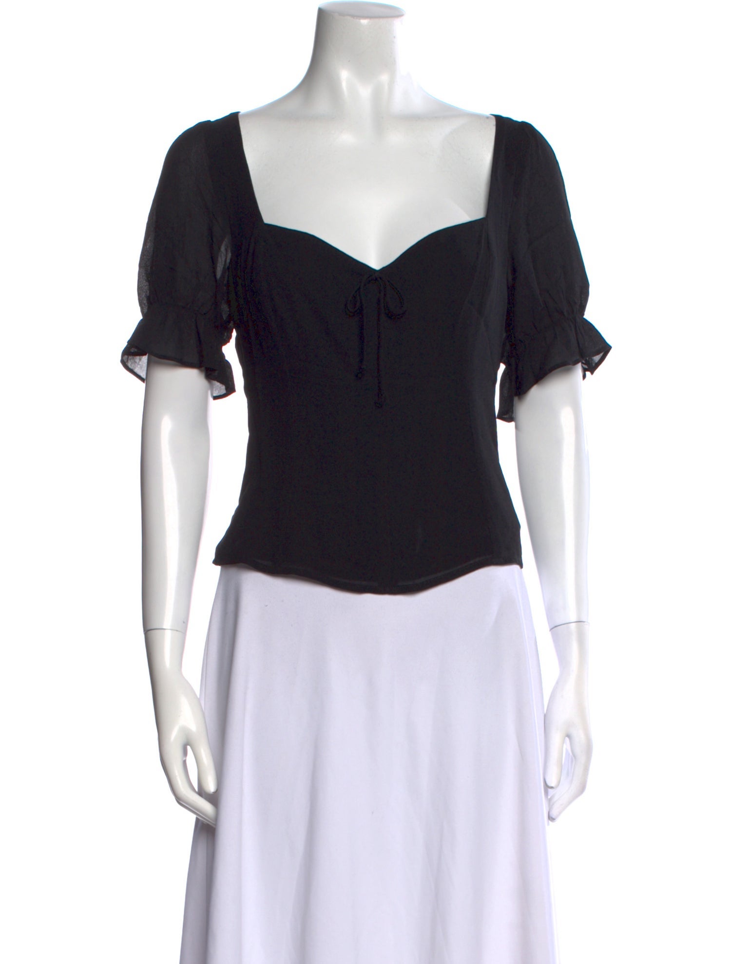 Reformation Square Neckline Short Sleeve Blouse