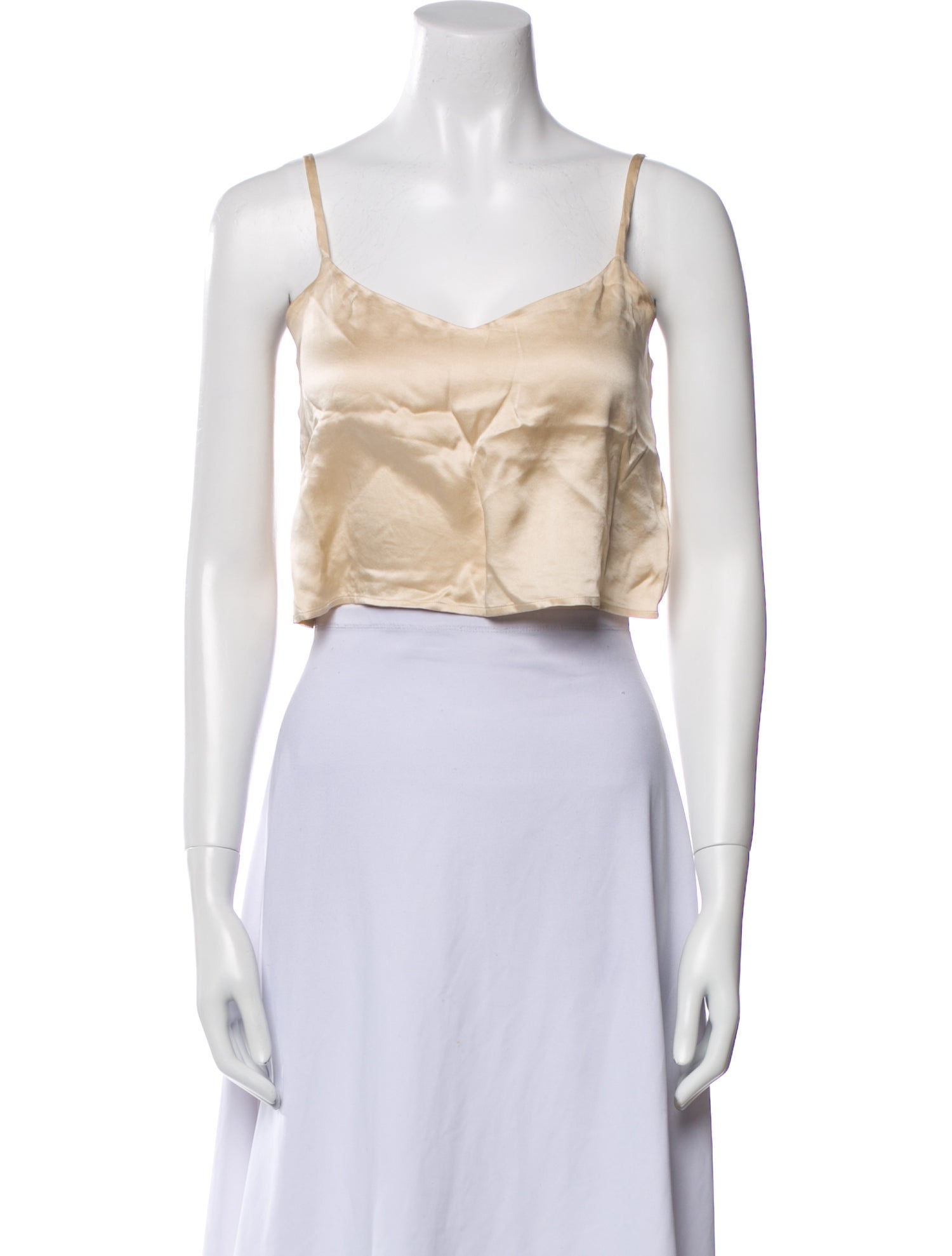 Reformation Silk Square Neckline Crop Top