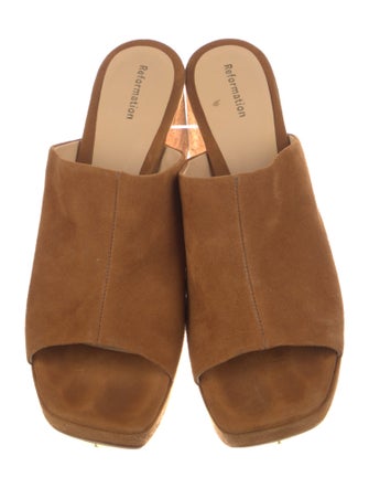 Reformation Suede Slides