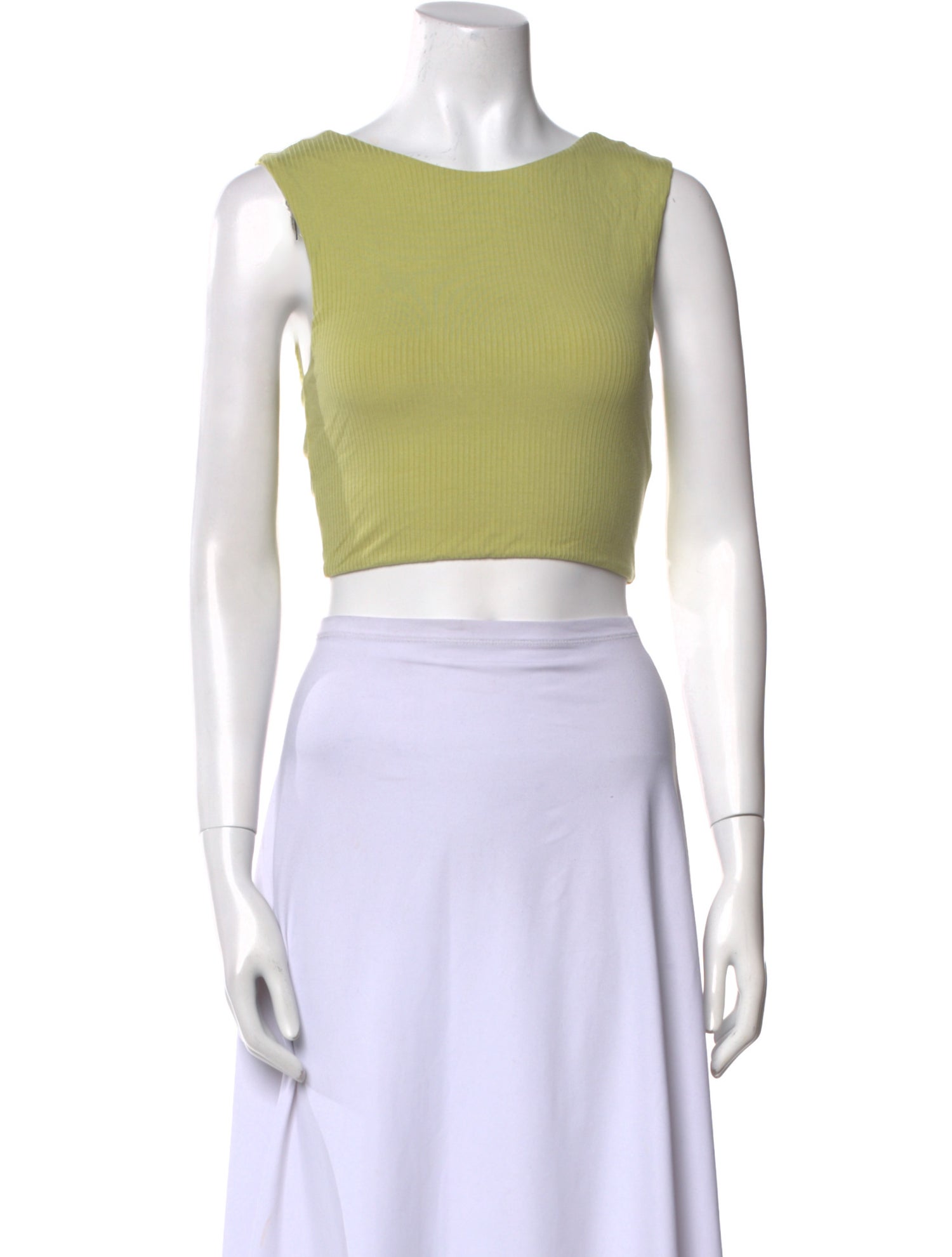 Reformation Bateau Neckline Sleeveless Crop Top