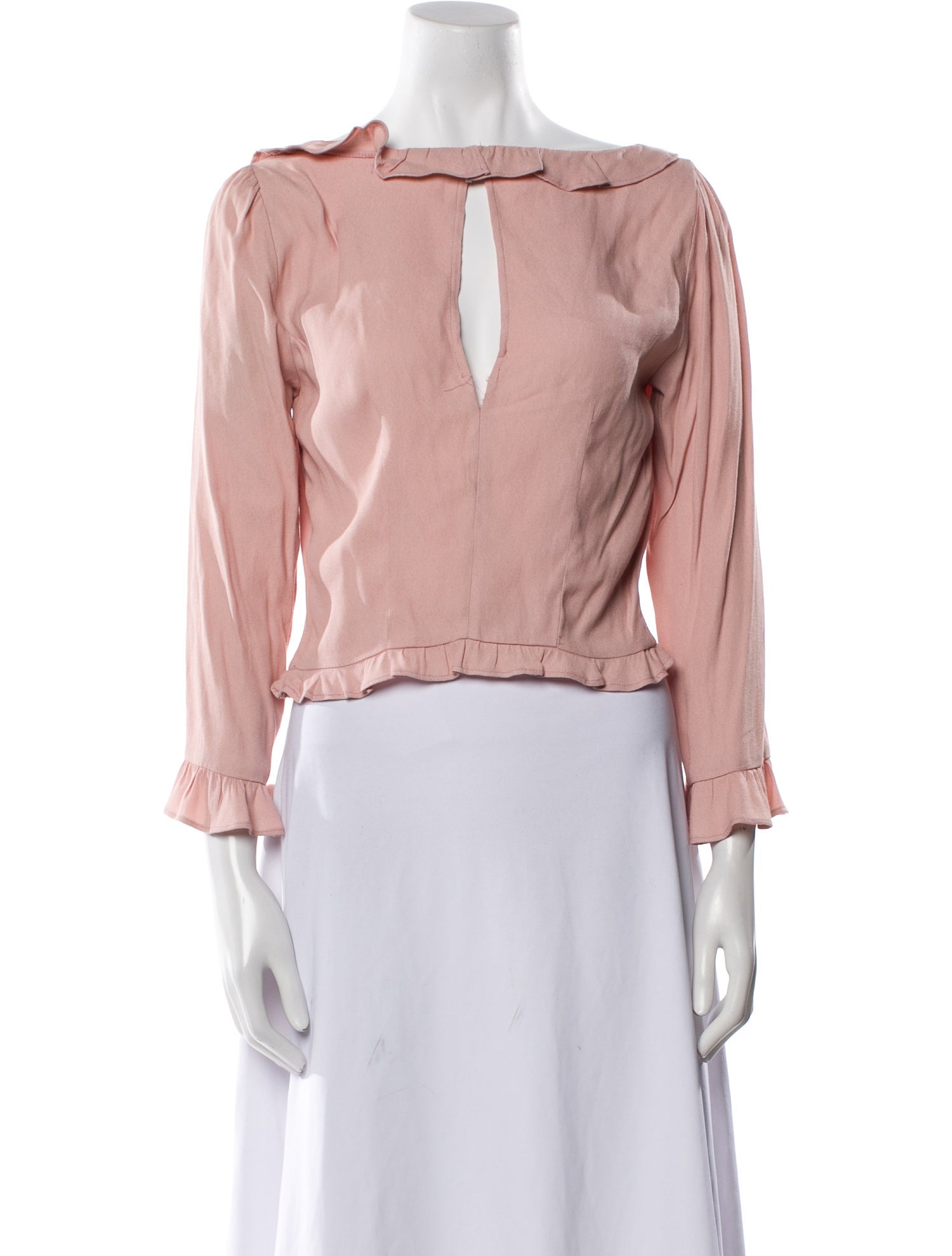 Reformation Bateau Neckline Three-Quarter Sleeve Blouse