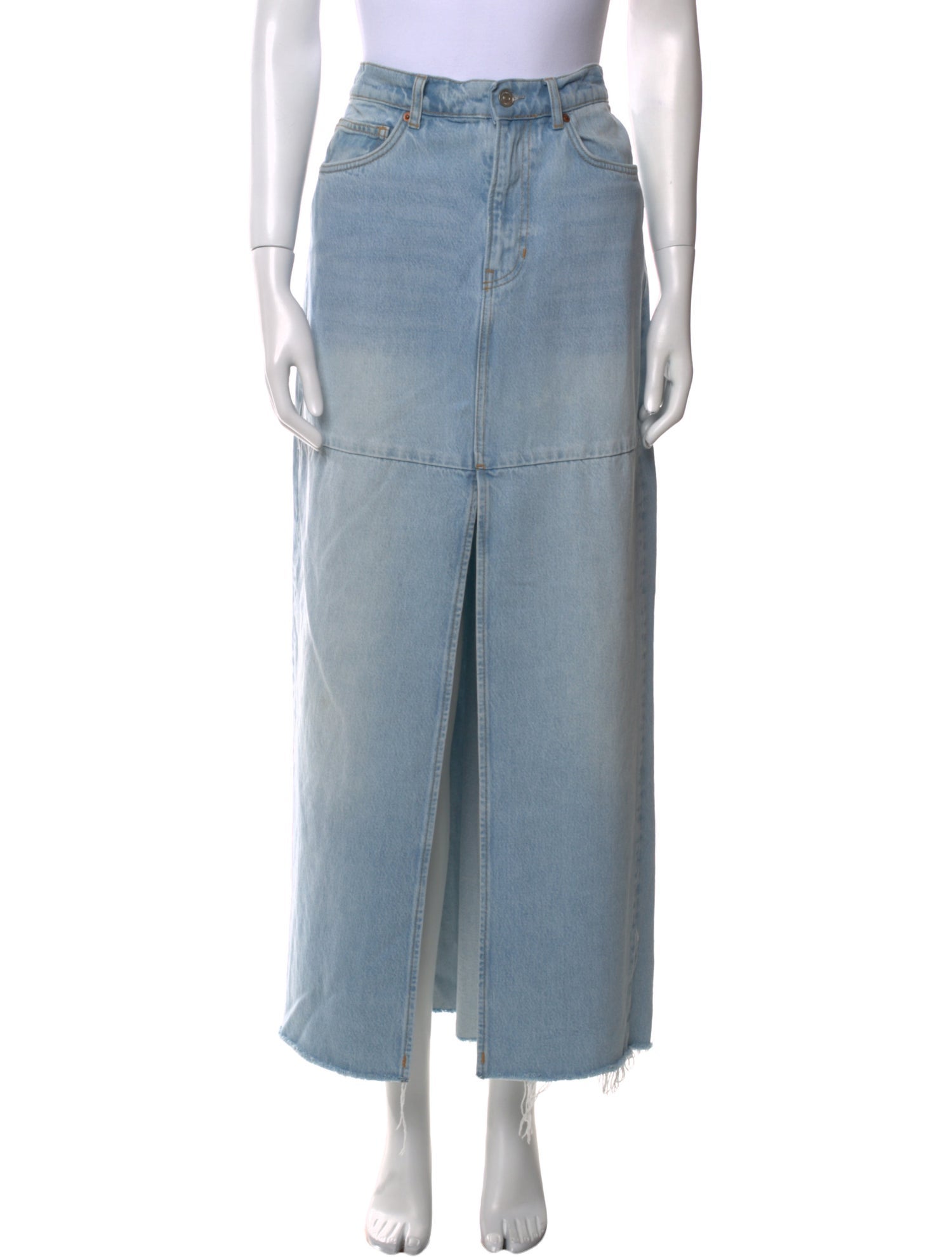 Reformation Distressed Accents Long Skirt