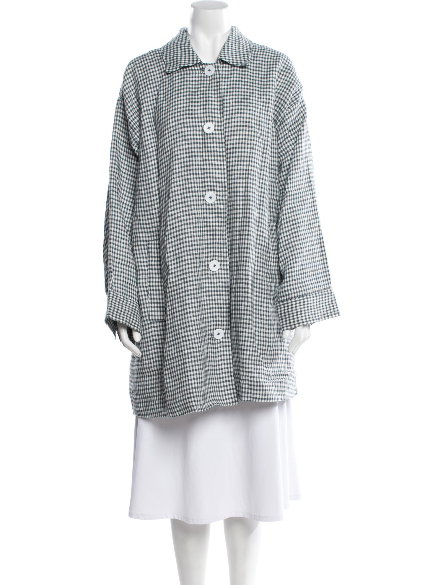 Reformation Linen Plaid Print Coat