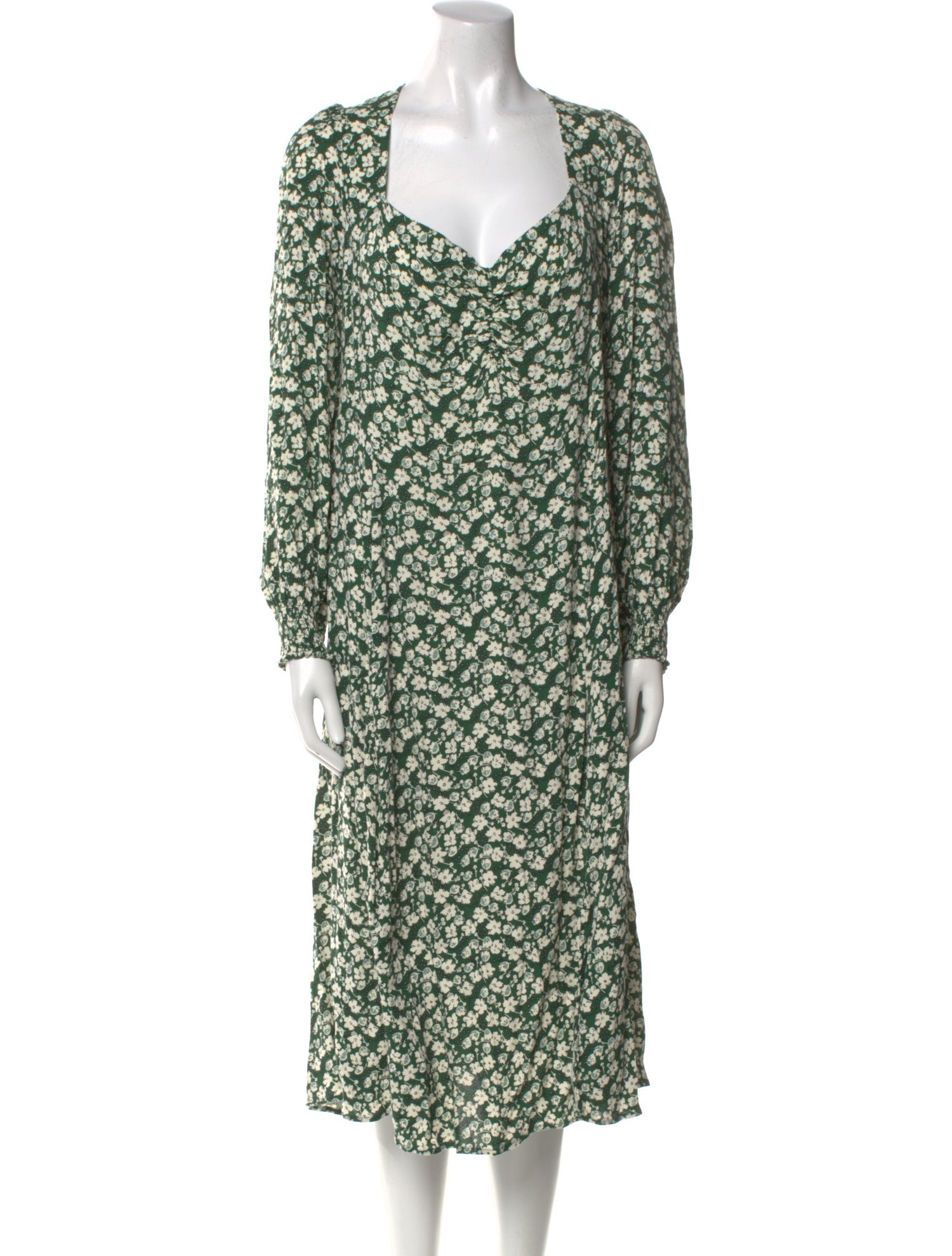 Reformation Floral Print Midi Length Dress