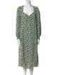 Reformation Floral Print Midi Length Dress