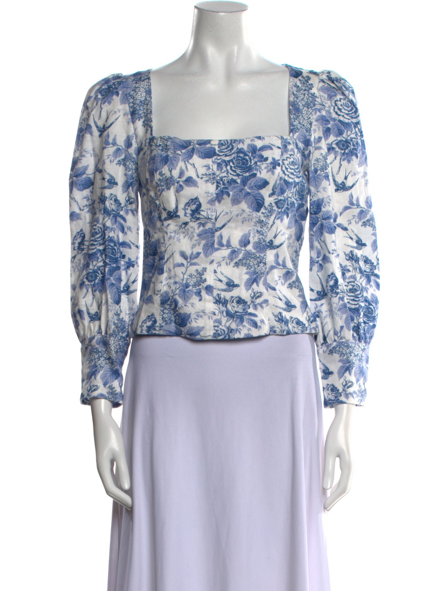 Reformation Linen Floral Print Crop Top