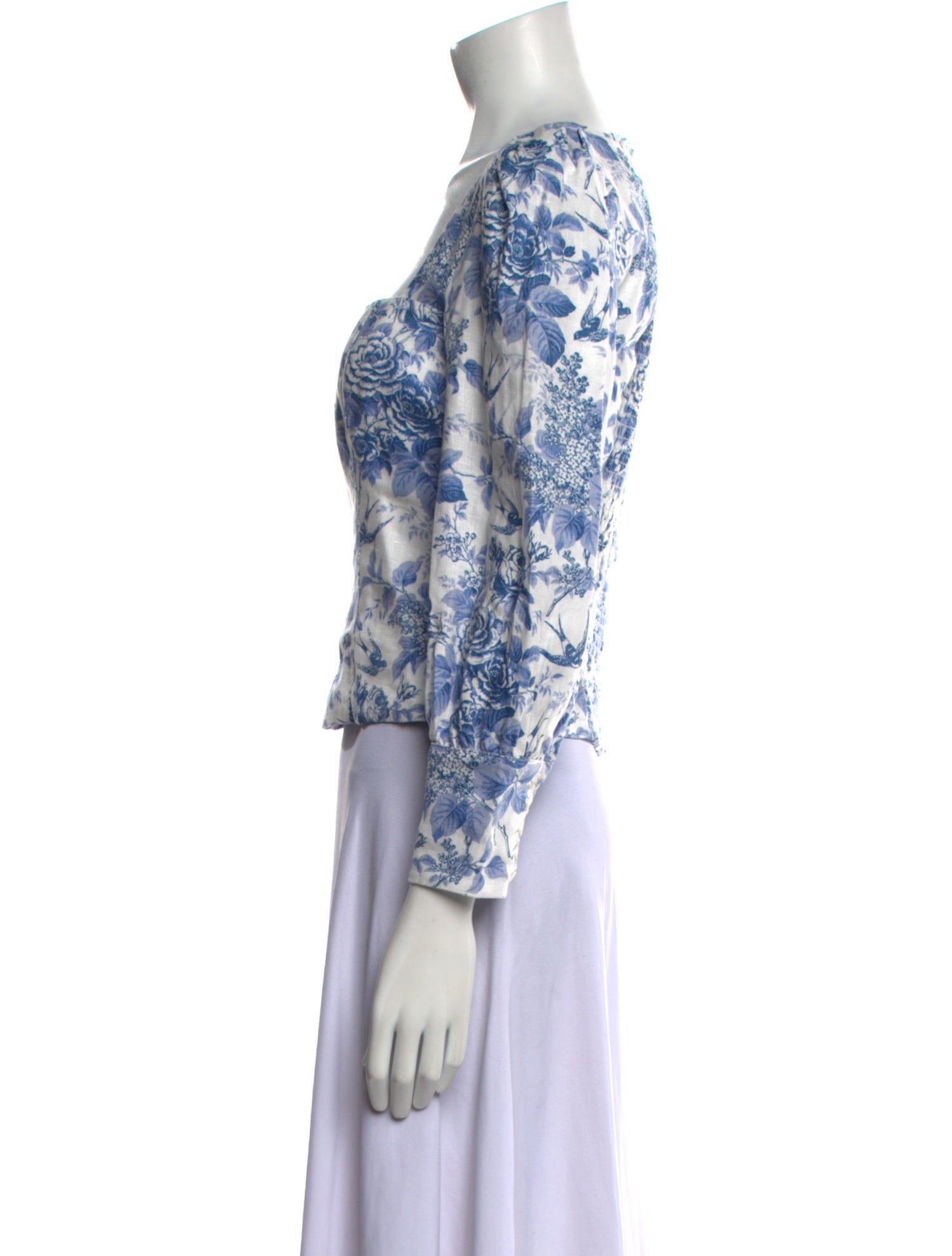 Reformation Linen Floral Print Crop Top