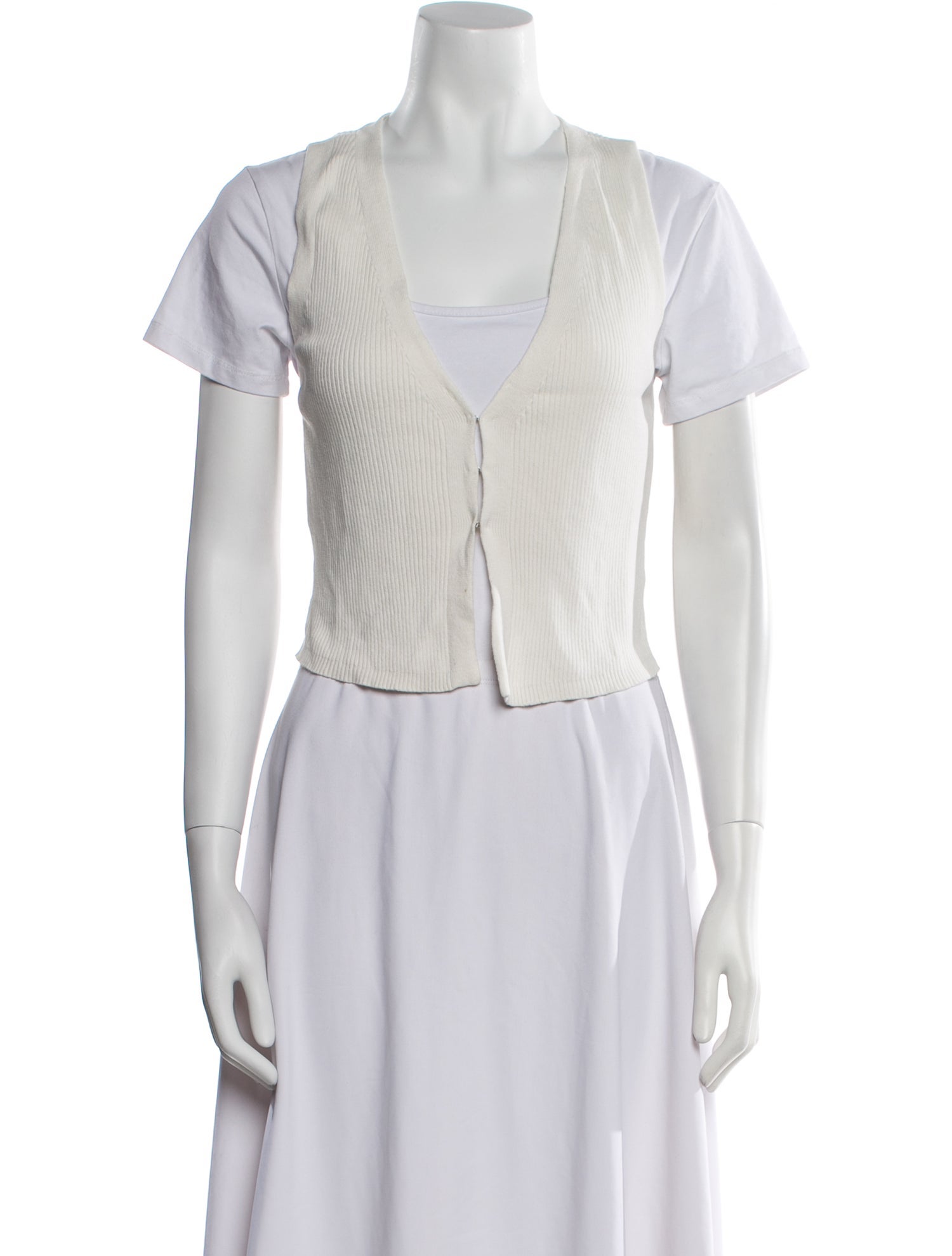 Reformation V-Neck Short Sleeve Crop Top