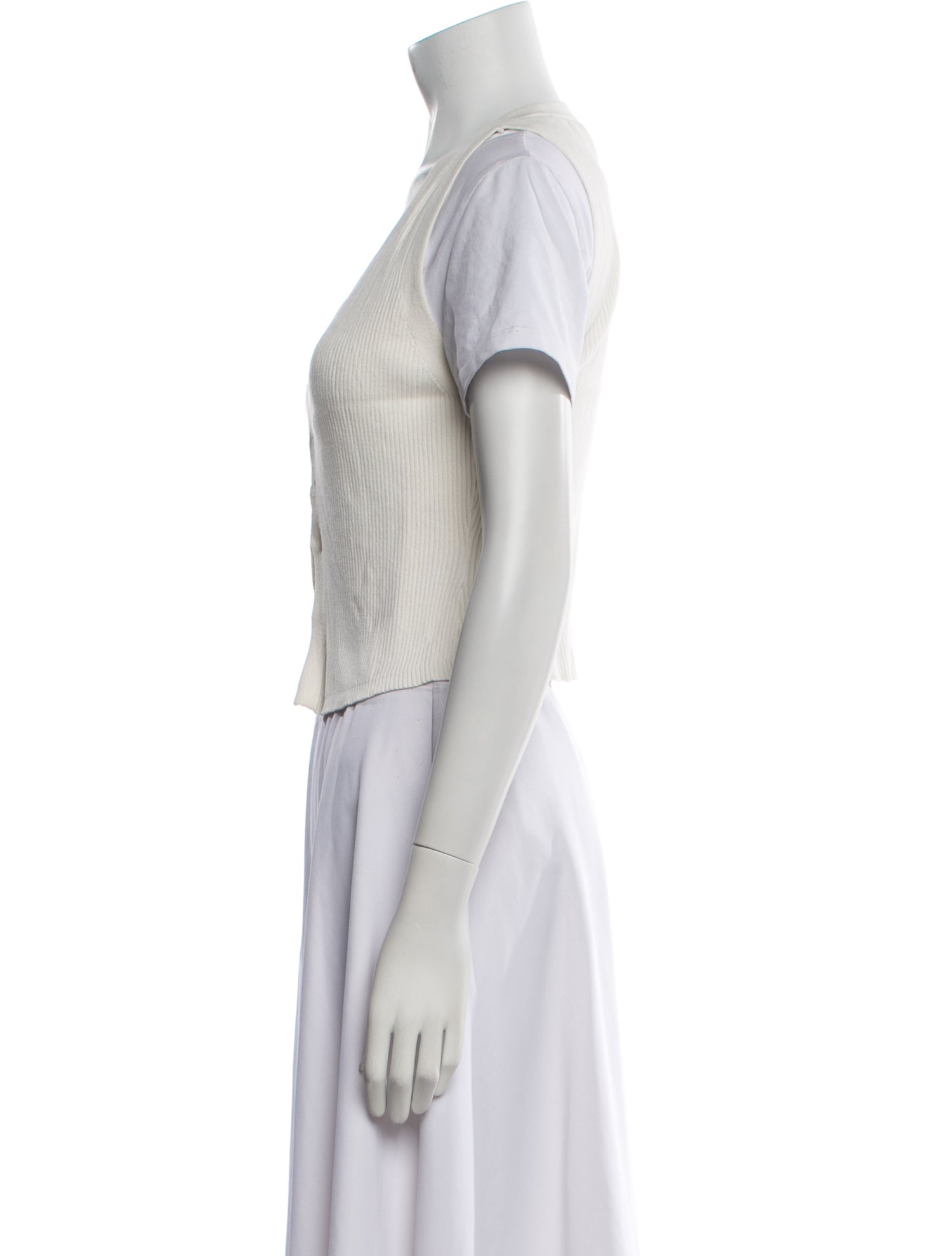 Reformation V-Neck Short Sleeve Crop Top