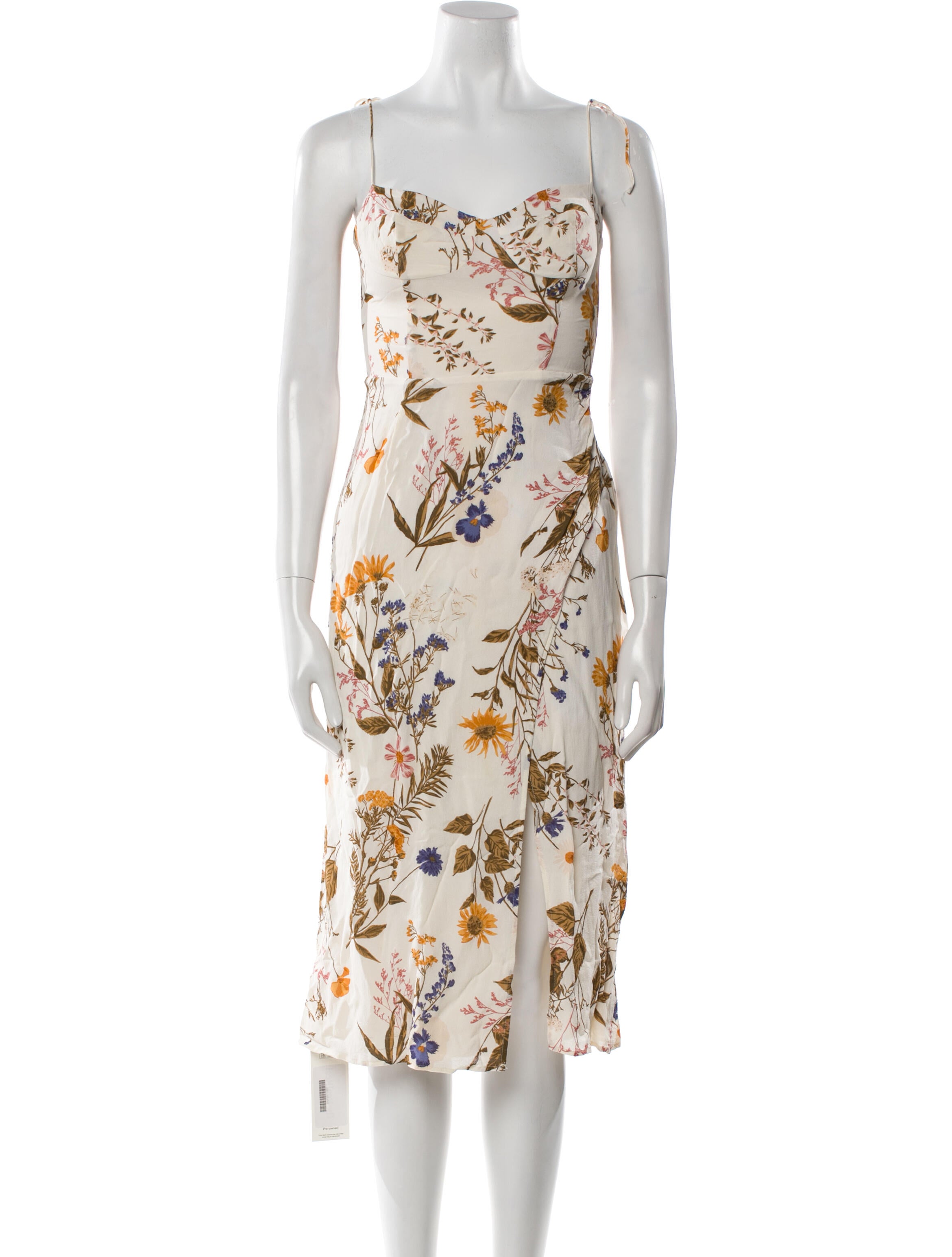 Reformation Floral Print Midi Length Dress