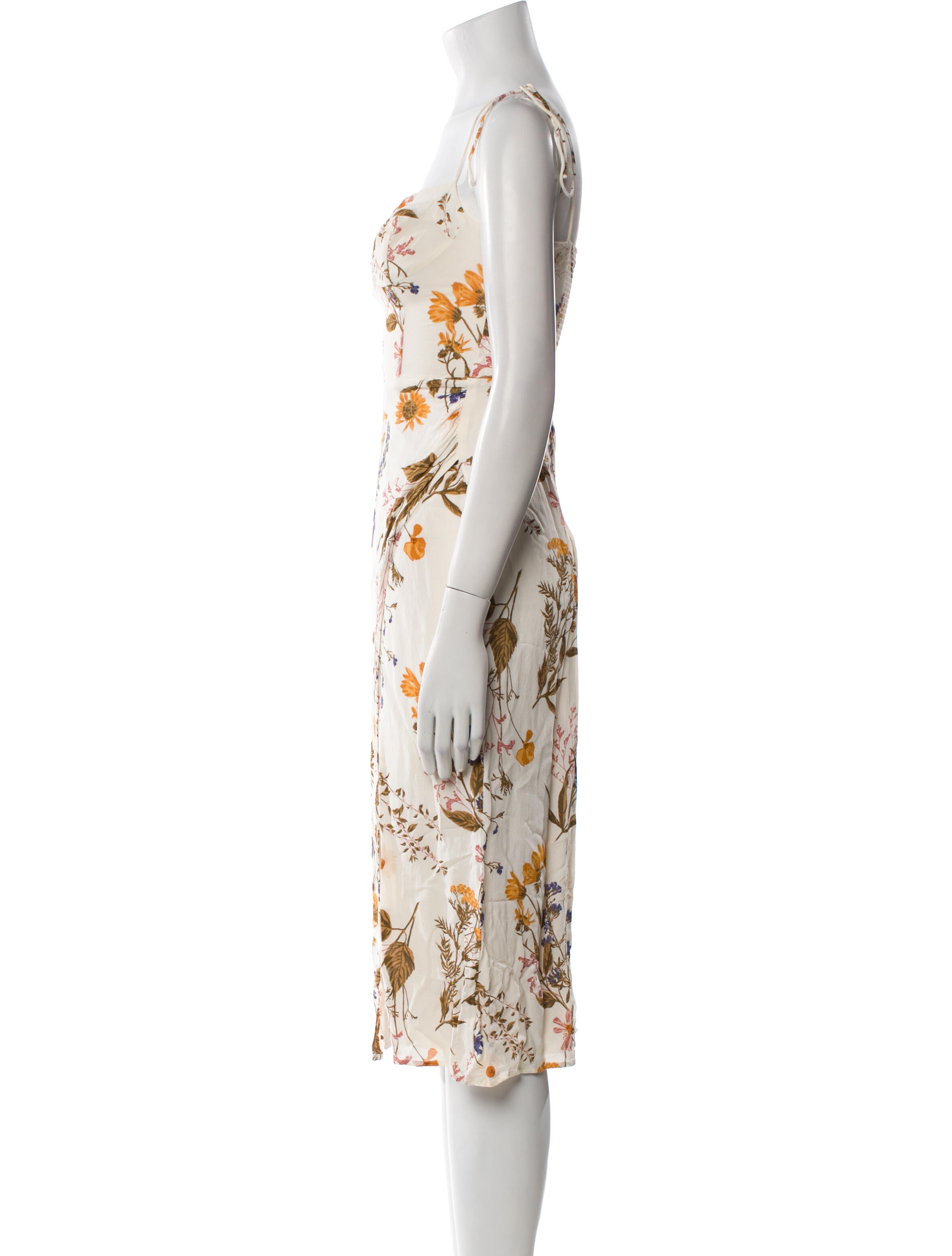 Reformation Floral Print Midi Length Dress