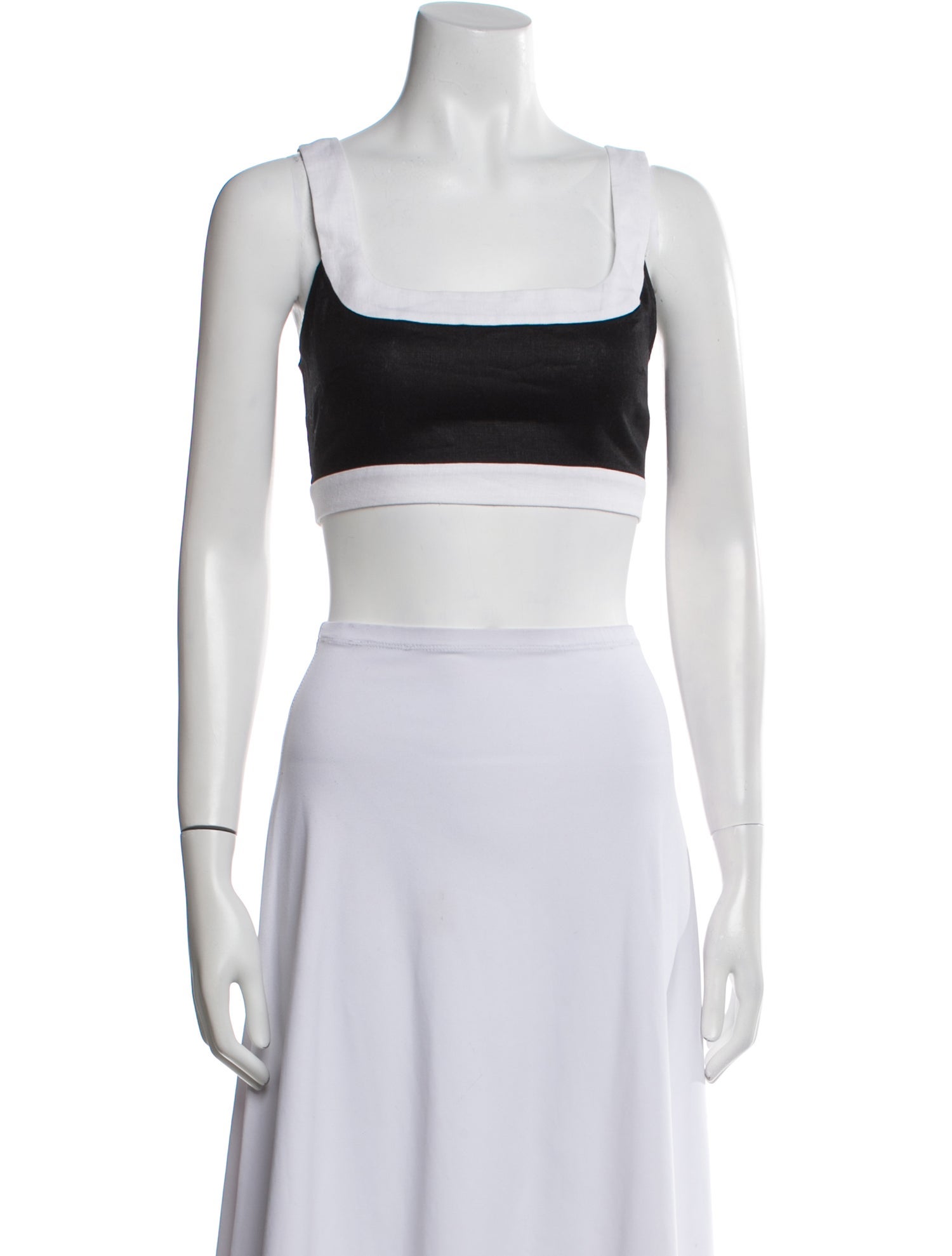 Reformation Linen Square Neckline Crop Top