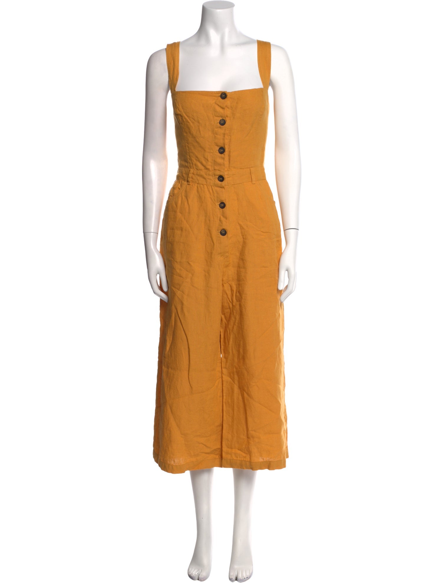 Reformation Linen Square Neckline Jumpsuit