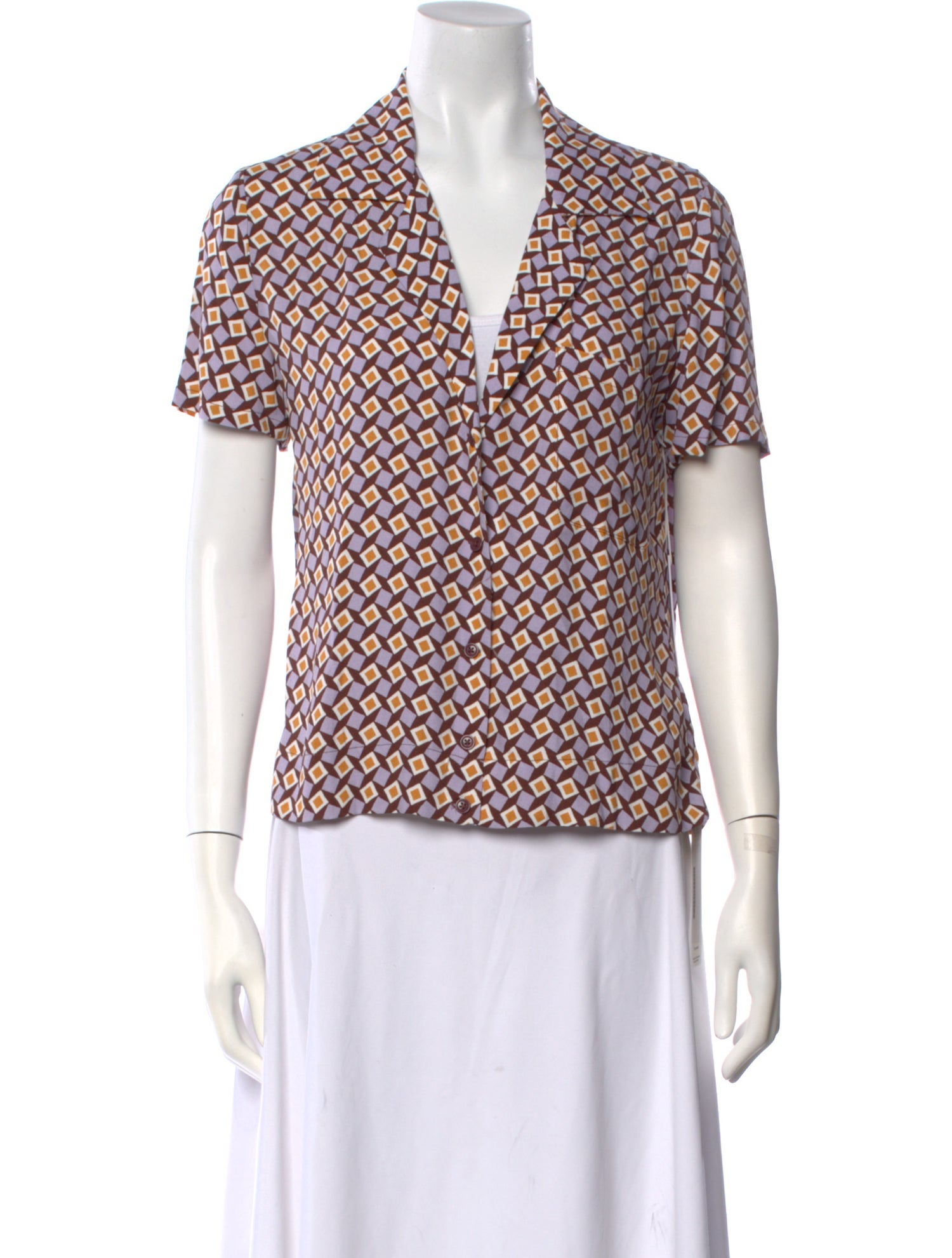 Reformation Printed V-Neck Blouse w/ Tags