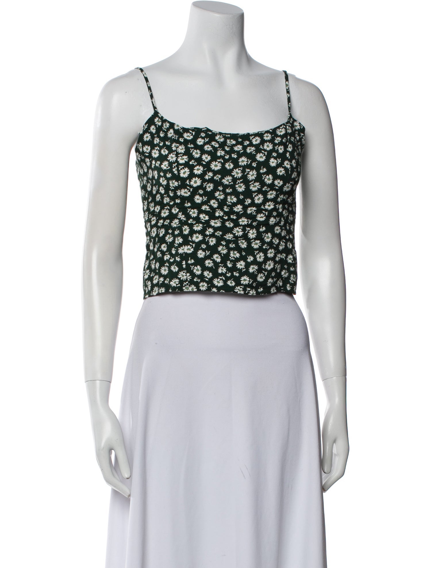 Reformation Printed Square Neckline Crop Top