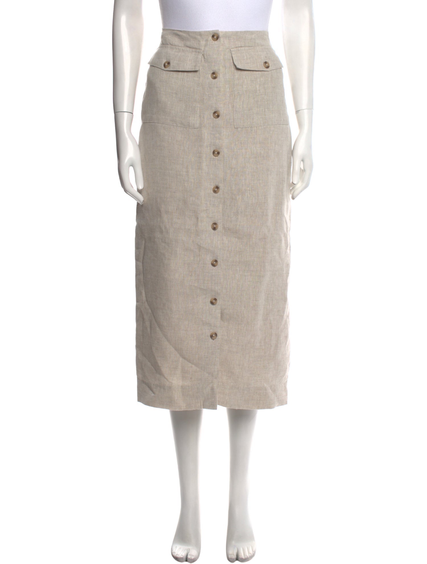 Reformation Linen Midi Length Skirt