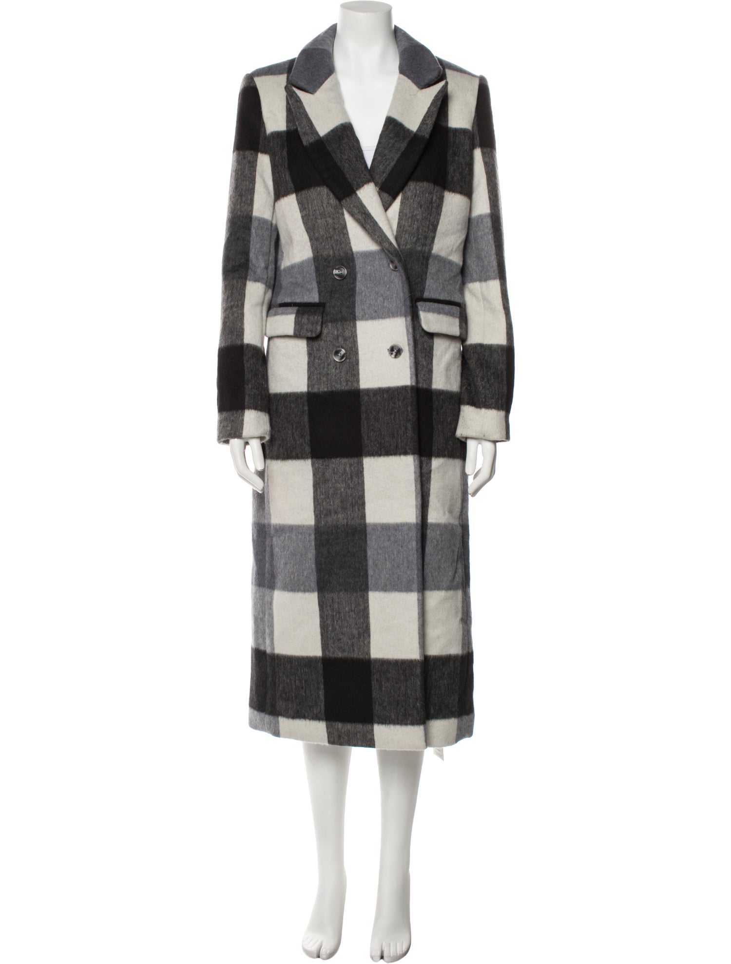 Reformation Plaid Print Trench Coat