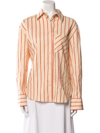 Reformation Striped Long Sleeve Button-Up Top