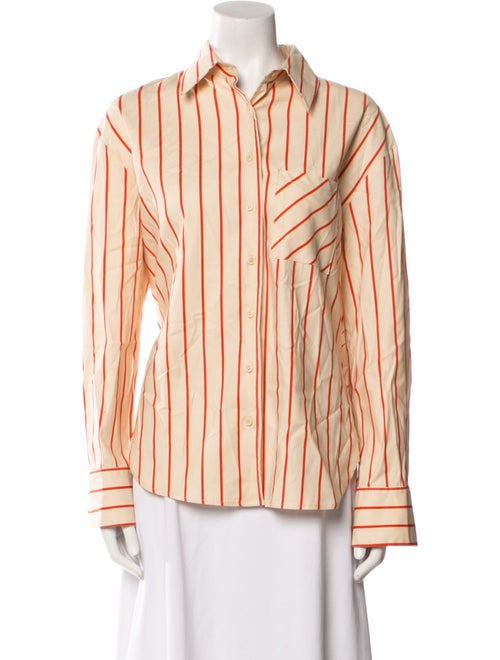 Reformation Striped Long Sleeve Button-Up Top