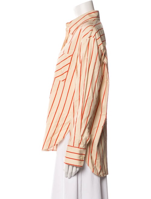 Reformation Striped Long Sleeve Button-Up Top