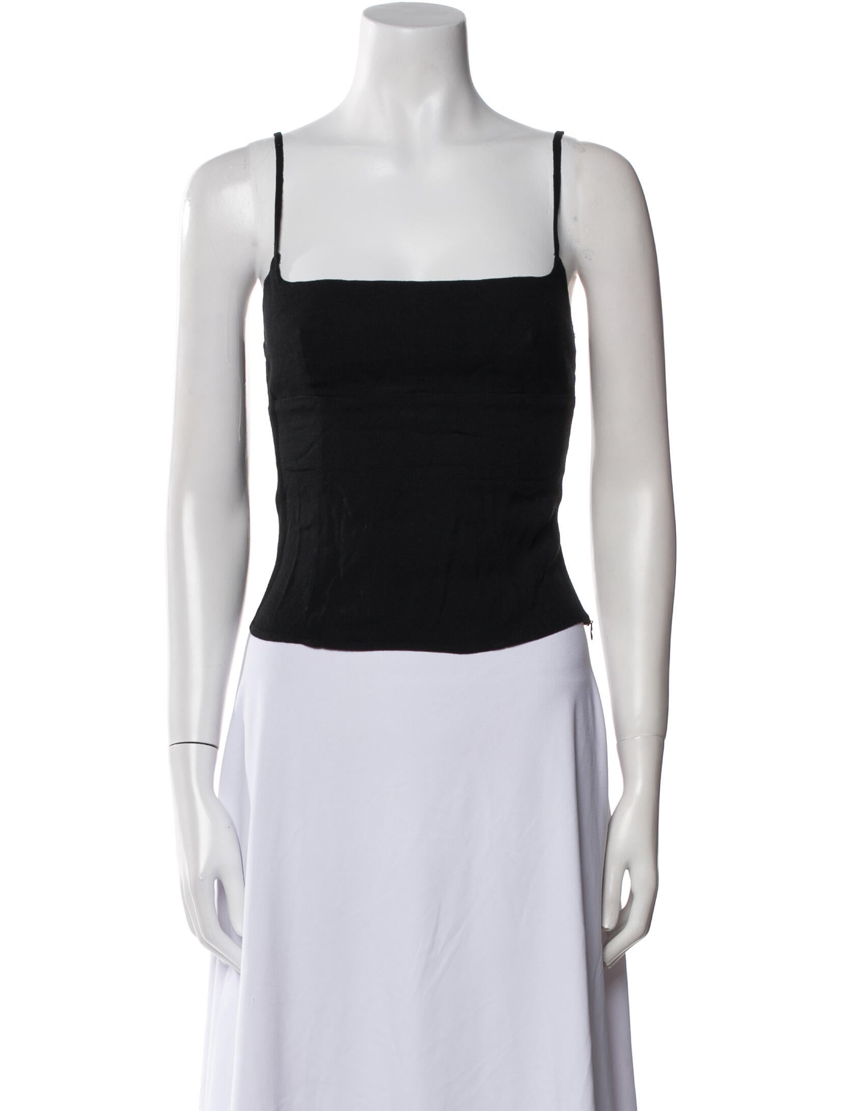 Reformation Square Neckline Sleeveless Crop Top