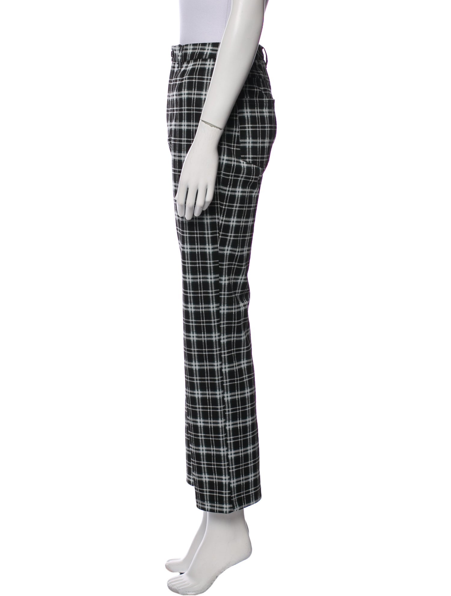 Reformation Plaid Print Straight Leg Pants