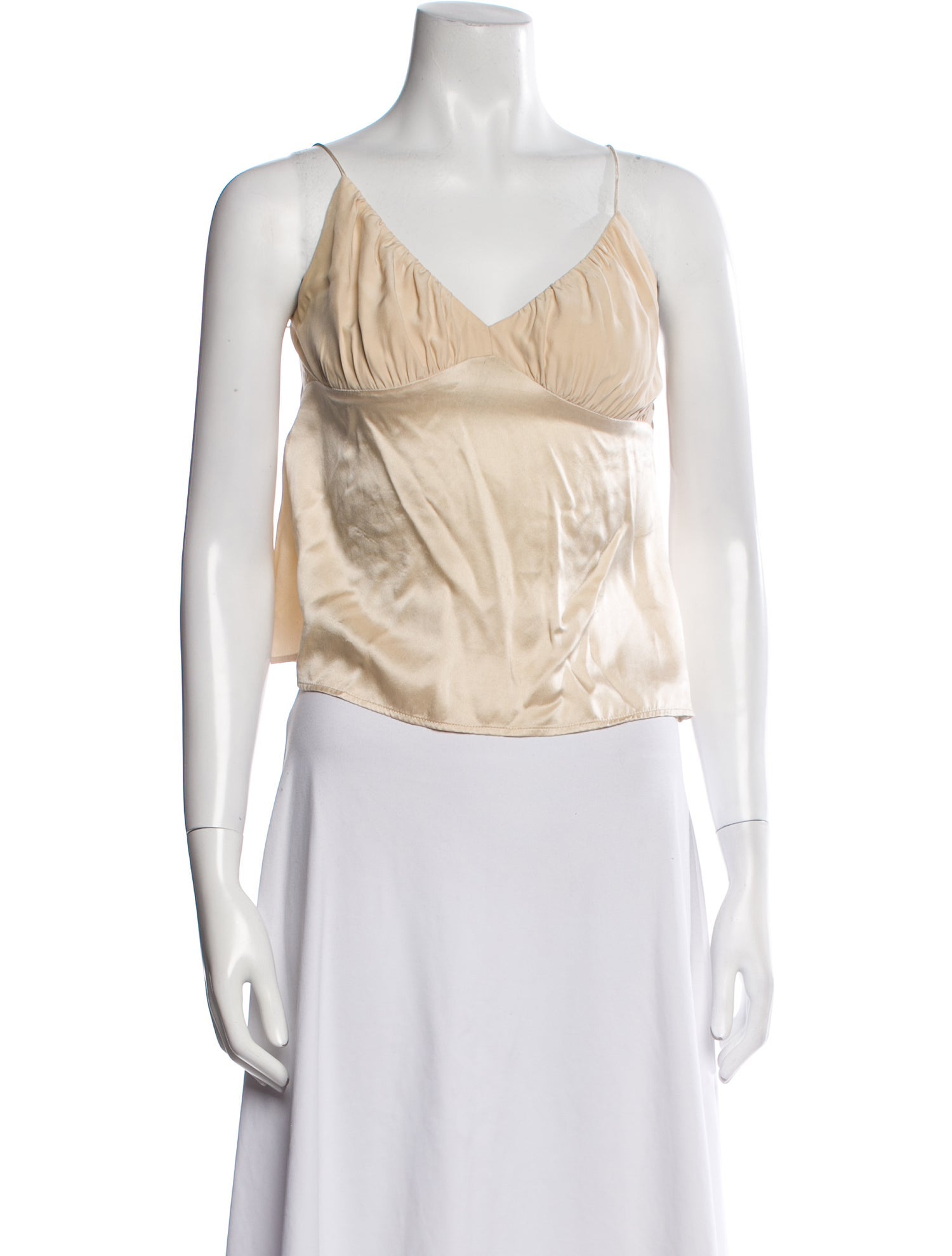 Reformation Silk V-Neck Crop Top