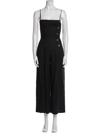 Reformation Linen Square Neckline Jumpsuit